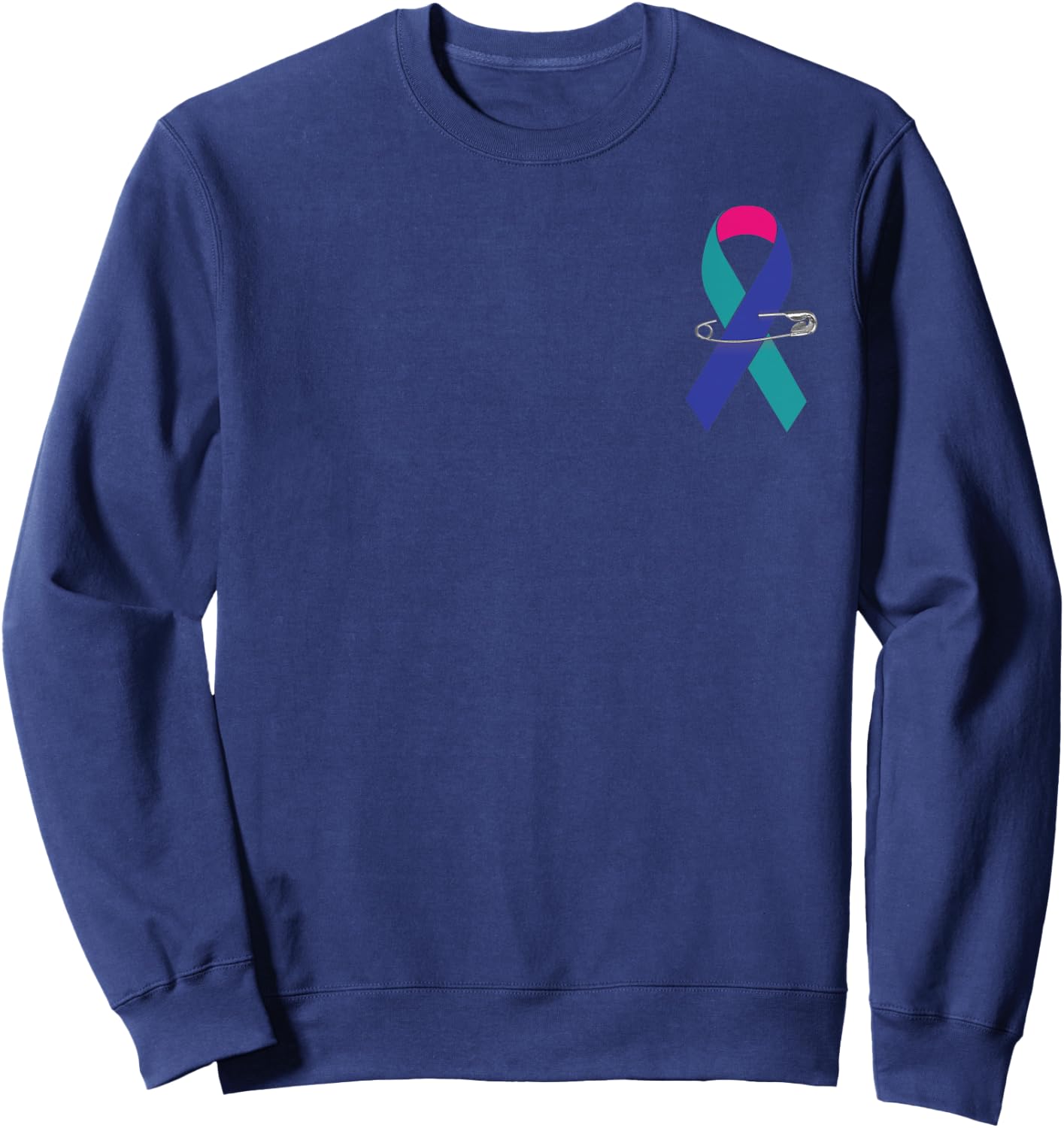 Thyroid Cancer Awareness Walk Support Ribbon Sweatshirt - Sweatshirt | Navy