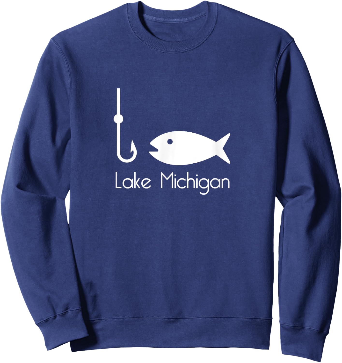 Lake Michigan Fishing - Chicago Sweatshirt - Sweatshirt | Navy