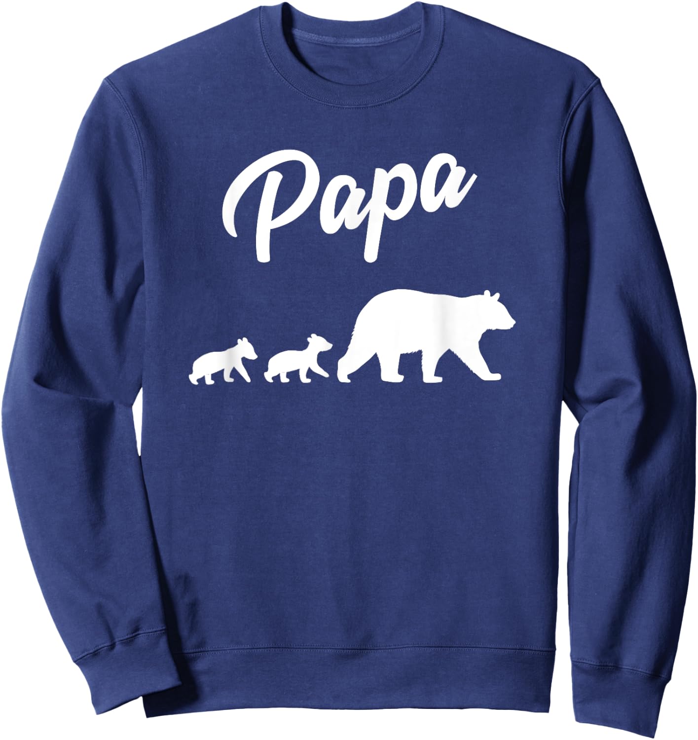 Twin Dad Papa Bear Two Cubs | 2 Kids Father's Day Gift Sweatshirt - Sweatshirt | Navy