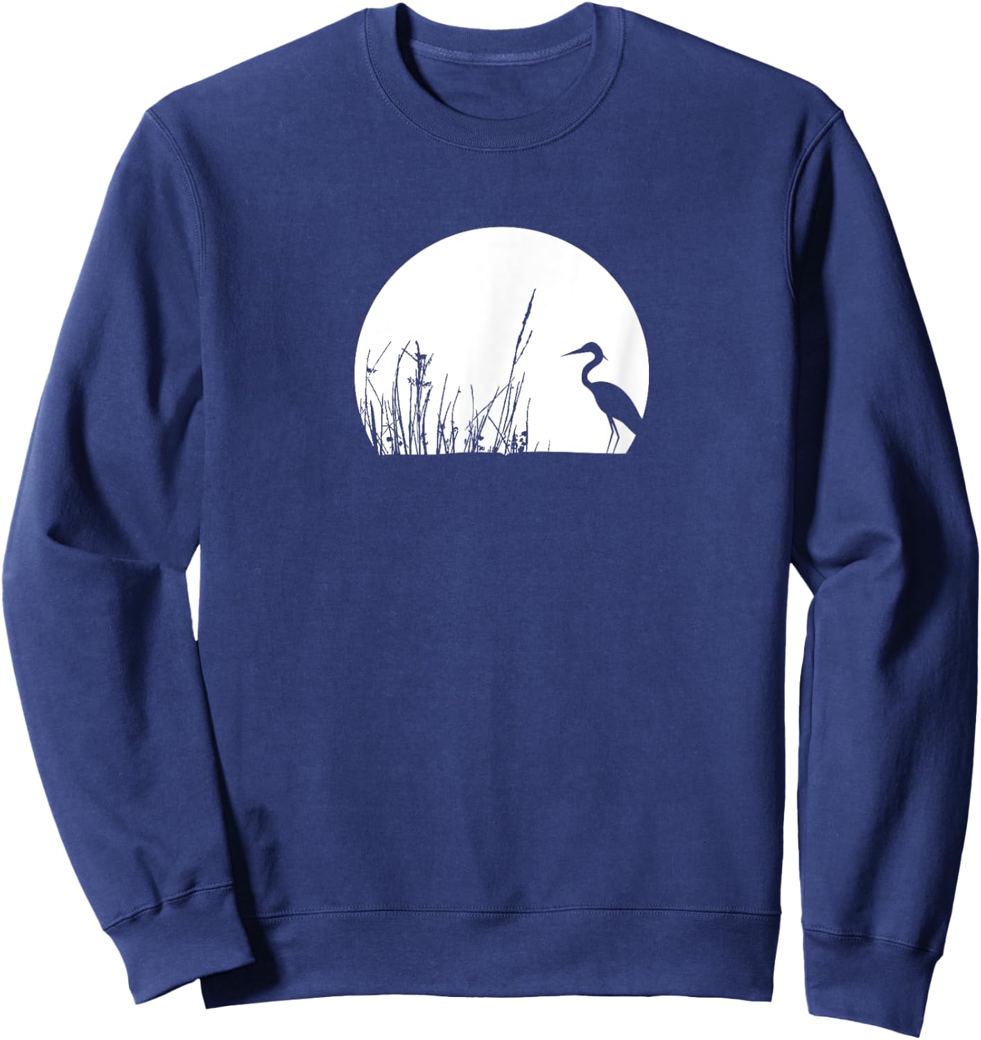 Heron In The Reeds Zen Mood Nature Lovers Sweatshirt - Sweatshirt | Navy
