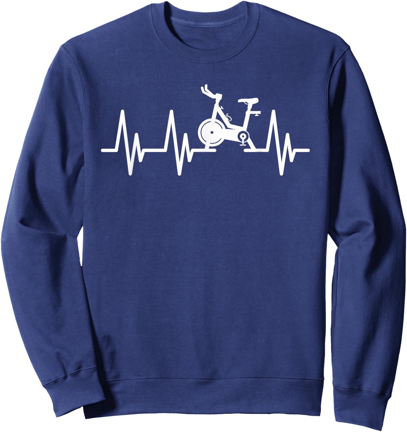 Love Spin Heartbeat Funny Gym Workout Fitness Spinning Class Sweatshirt - Sweatshirt | Navy