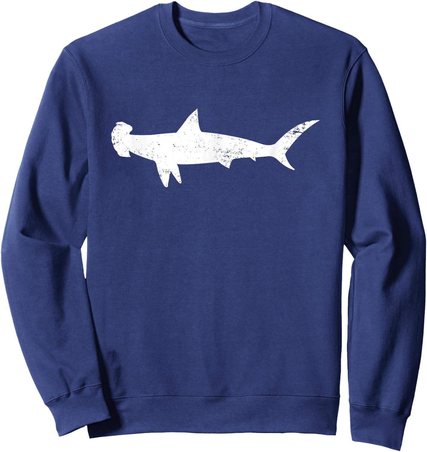 Vintage Distressed Hammerhead Shark Sweatshirt - Sweatshirt | Navy