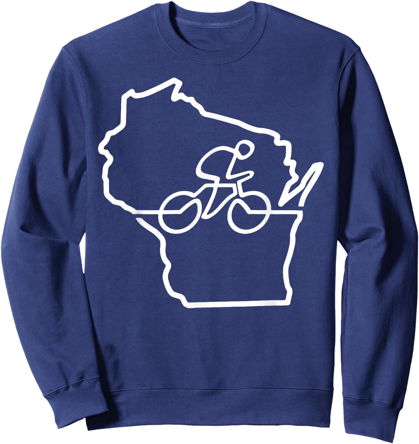 Bicycle Wisconsin Cycling Shirt Cyclist Gift Bike Biking Sweatshirt - Sweatshirt | Navy