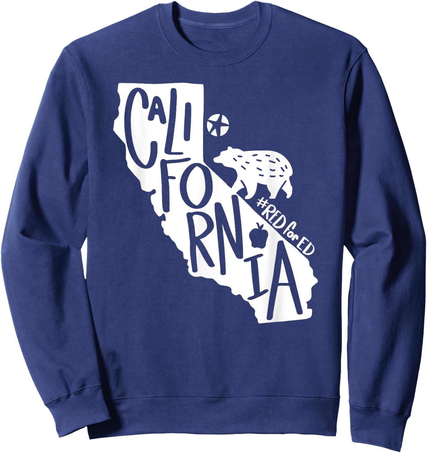 Red For Ed California State Teachers Protest March Strike Women Kids Sweatshirt - Sweatshirt | Navy