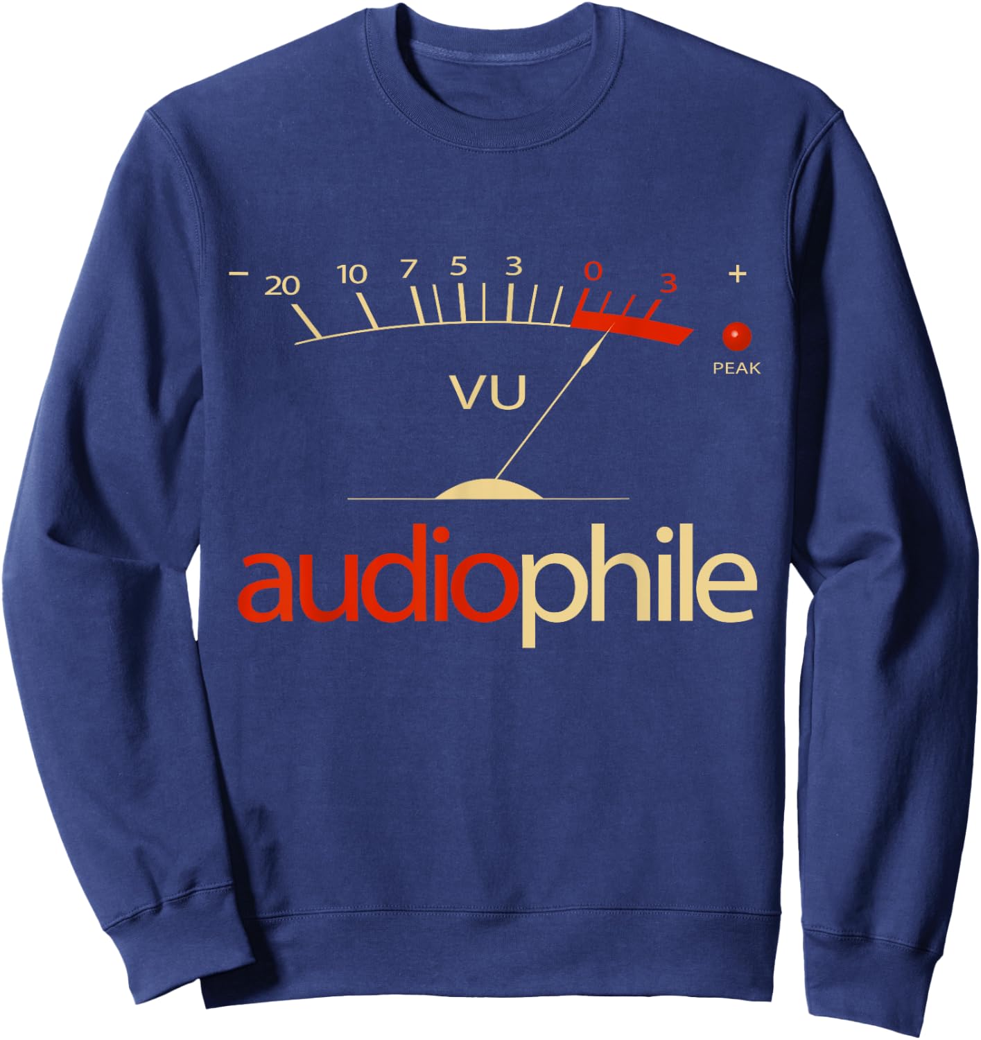 VU Meter Hi-Fi Vintage Stereo Audiophile Sweatshirt - Sweatshirt | Navy