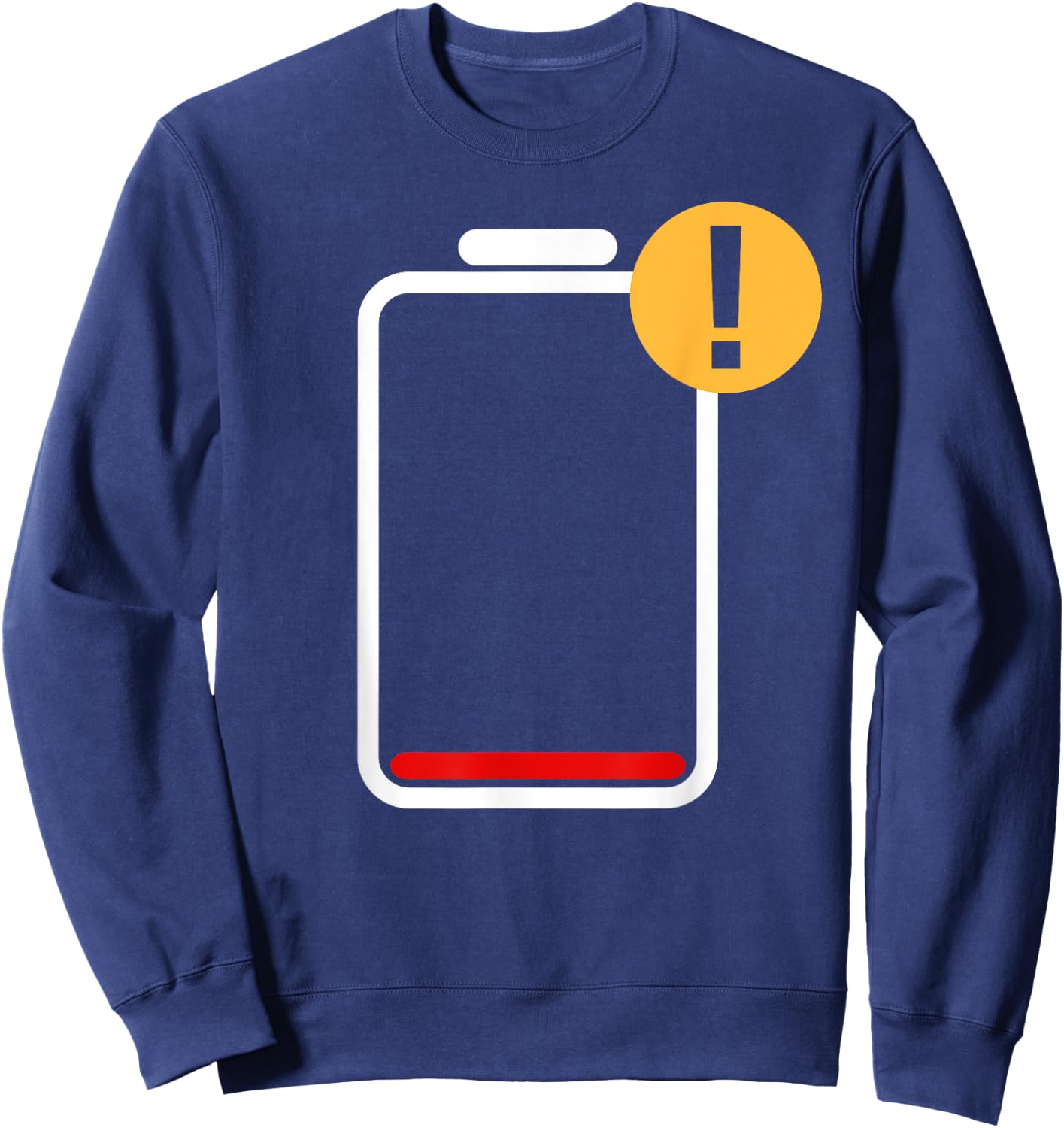 Cool Low Battery Halloween Costume | Funny Lazy DIY Gift Sweatshirt - Sweatshirt | Navy