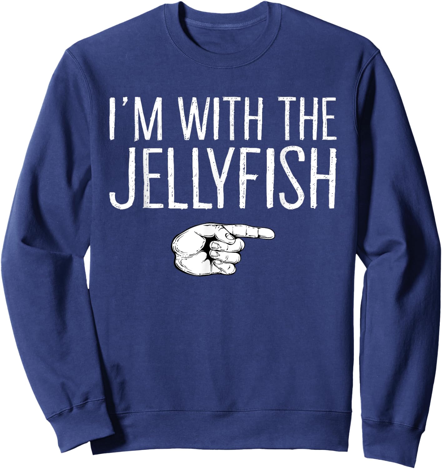 I'm With The Jellyfish Matching Costume Lazy Halloween Party Sweatshirt - Sweatshirt | Navy