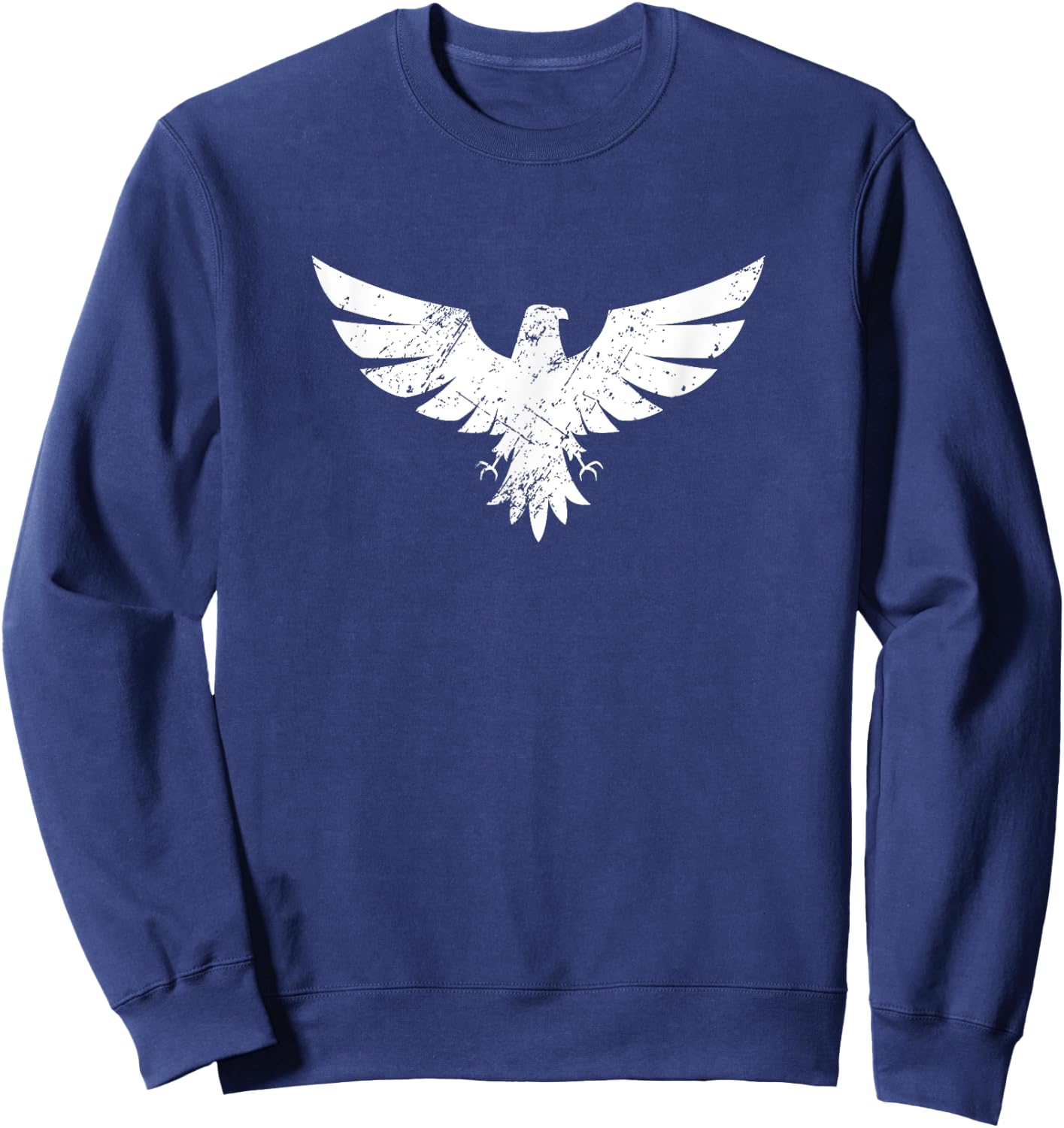 White Eagle Print - Bird Wings Soaring Sweatshirt - Sweatshirt | Navy