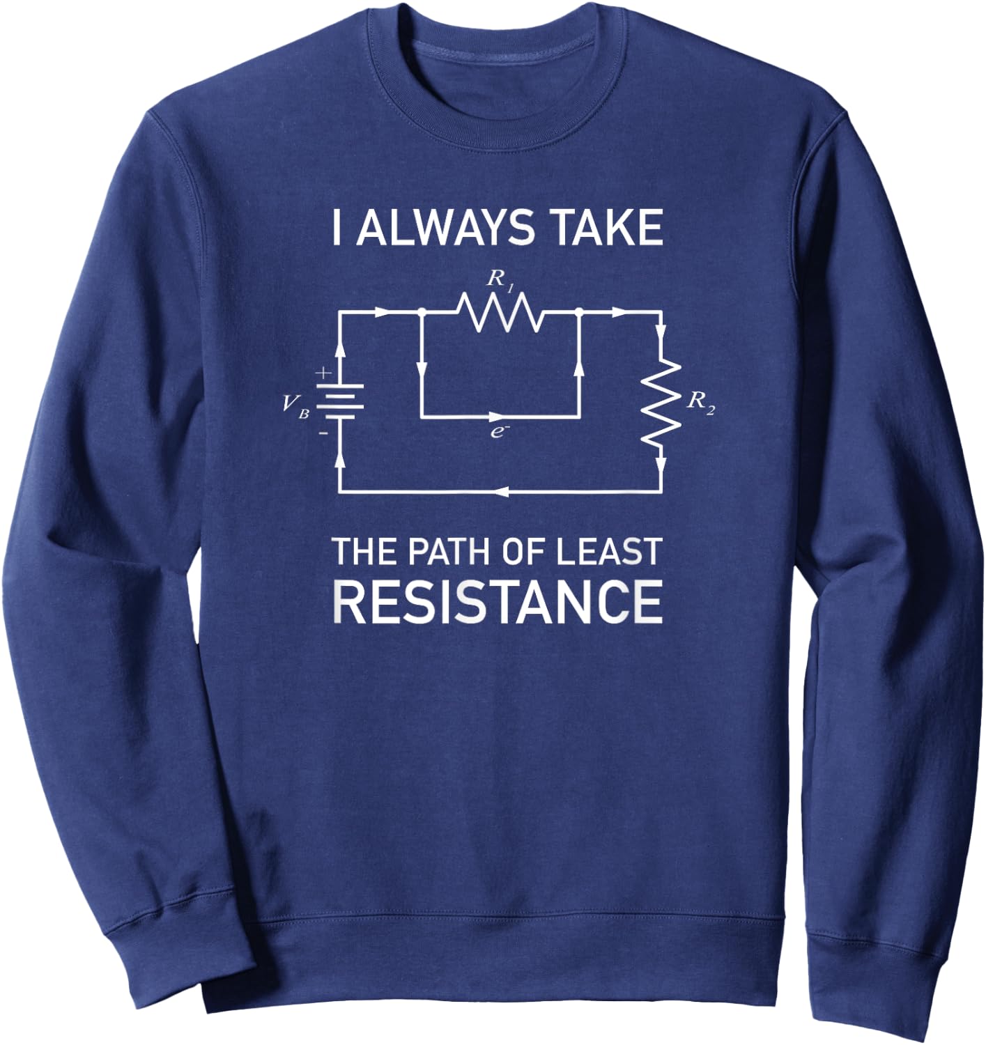 Electron Path Circuit Diagram Electrical Engineers Sweatshirt - Sweatshirt | Navy