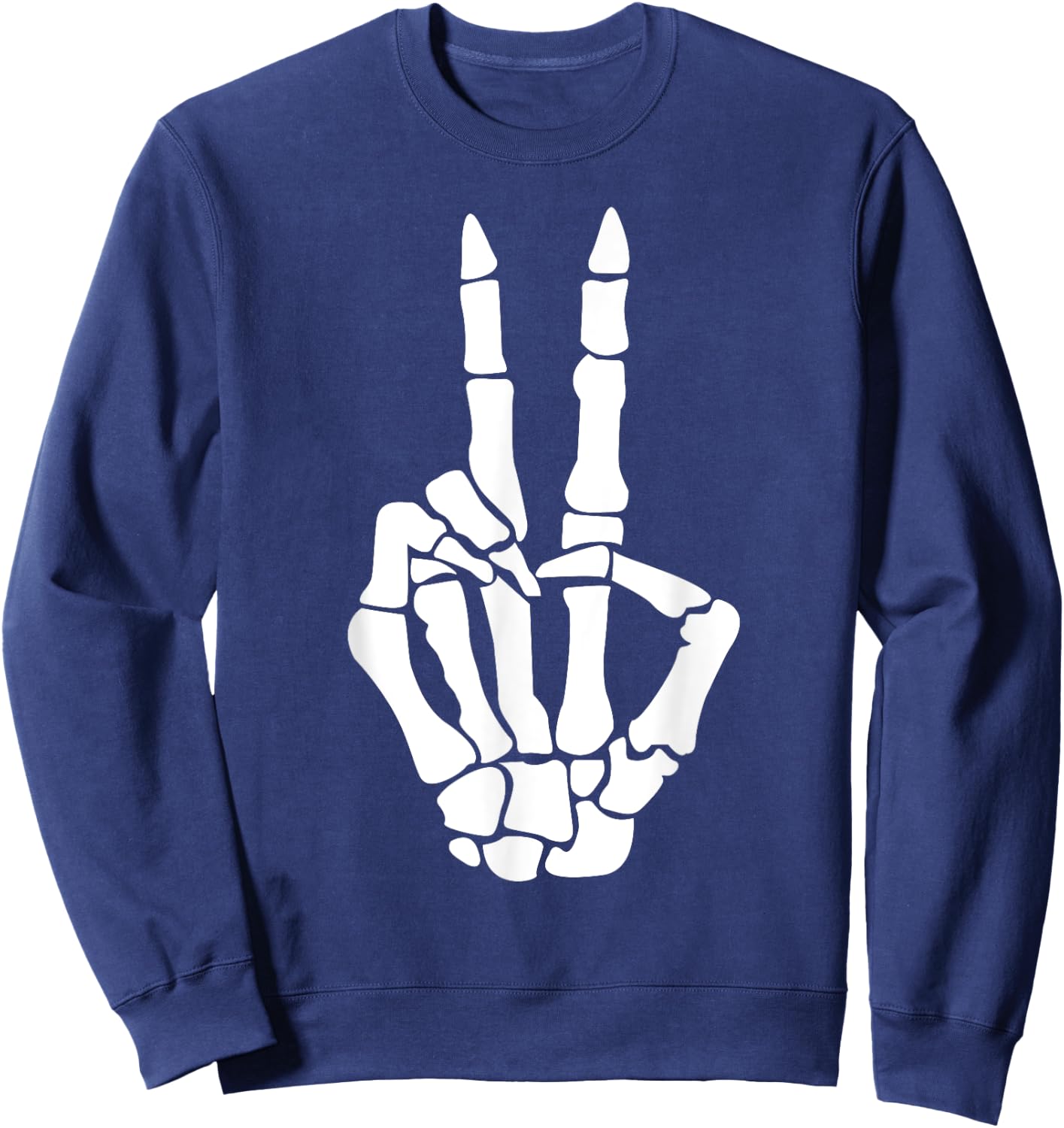 Skull Skeleton Peace Sign Birthday Gift Sweatshirt - Sweatshirt | Navy