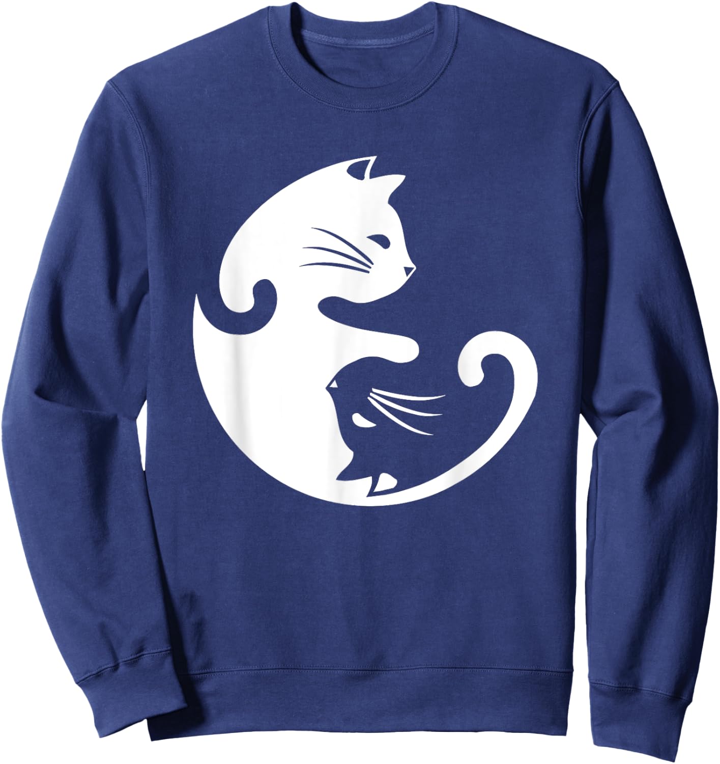 Cat Yin Yang Peace Loving Interconnected Sweatshirt - Sweatshirt | Navy
