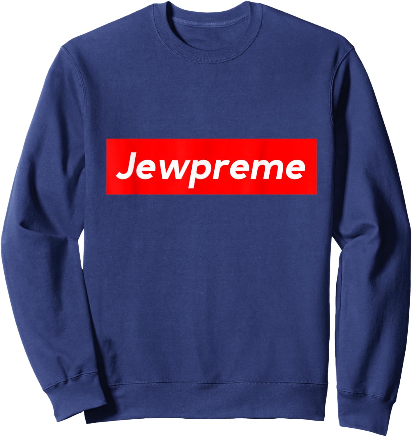 Funny Jewish Jewpreme Humorous Jewish Black Men's Classic Fit Fitted Short Sleeve Cotton Solid Colors 100% Cotton Hanukkah Gift Sweatshirt - Sweatshirt | Navy