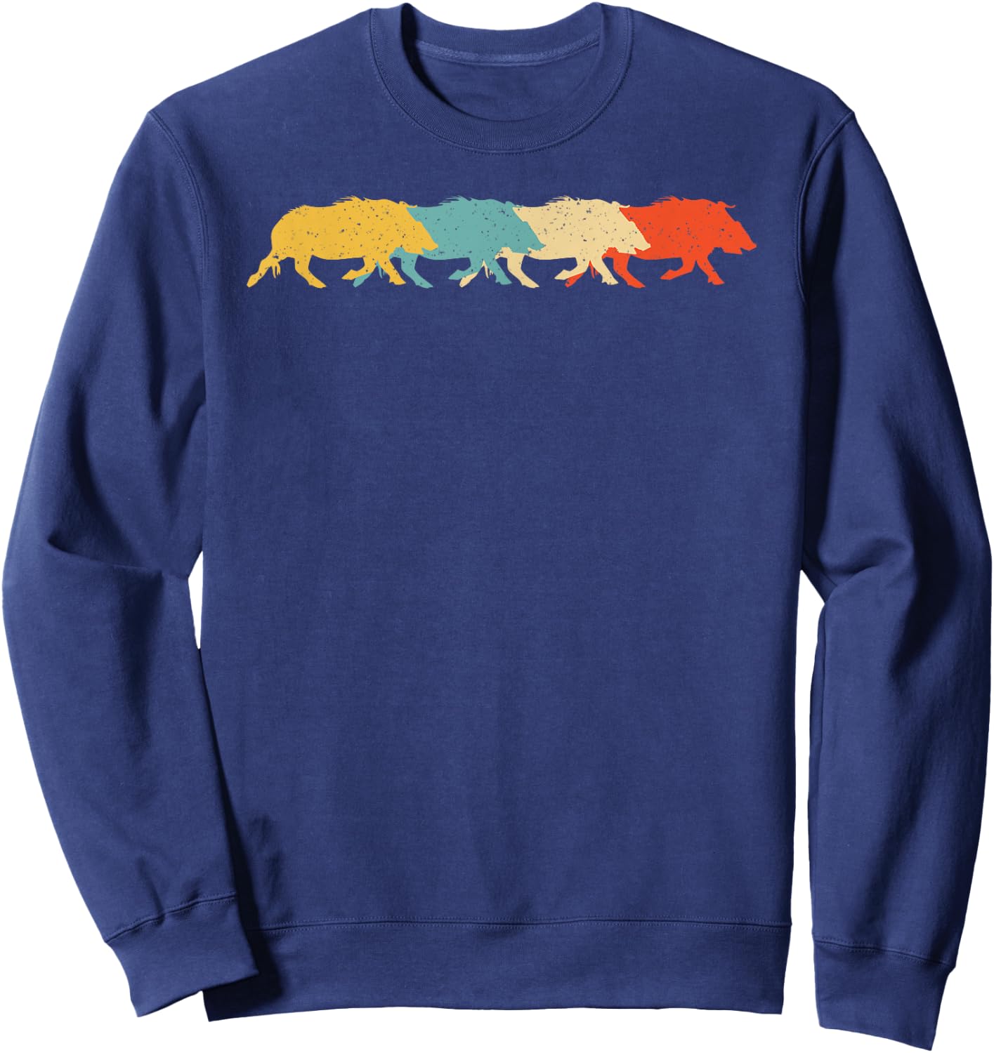 Boar Vintage Retro Pig Hog Tusk Lover 60s 70s Gift Sweatshirt - Sweatshirt | Navy