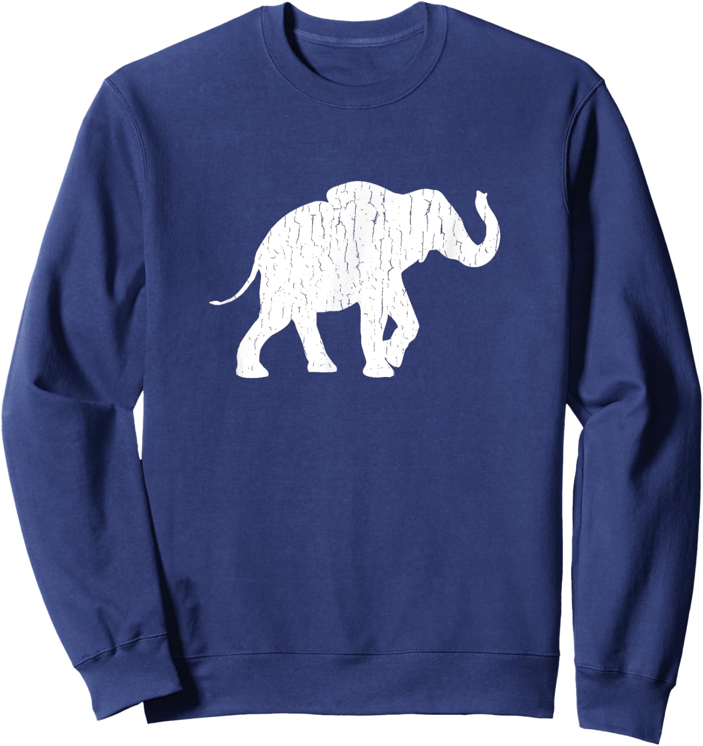 Distressed Elephant Silhouette Sweatshirt - Sweatshirt | Navy
