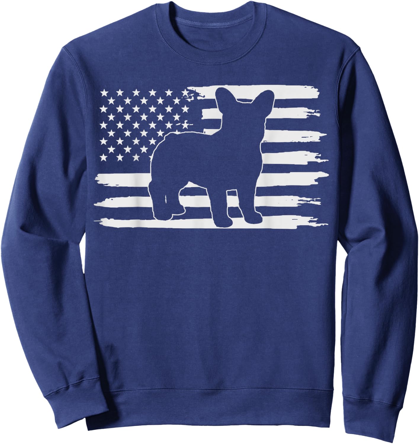 Frenchie Shirt French Bulldog 4th of July Kids Men Sweatshirt - Sweatshirt | Navy