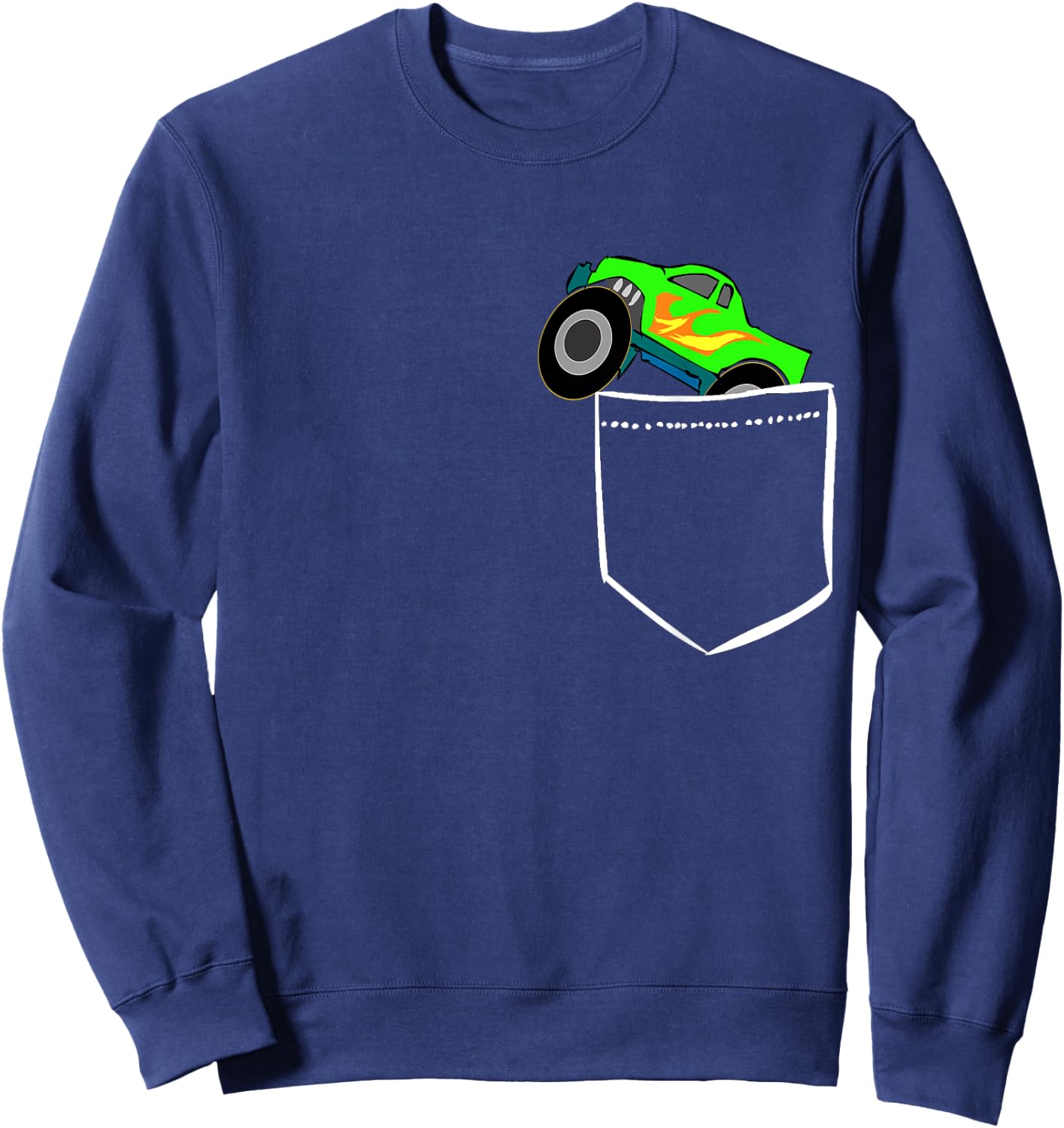 Monsters Truck Pocket Racing Big Cars Gifts Sweatshirt - Sweatshirt | Navy