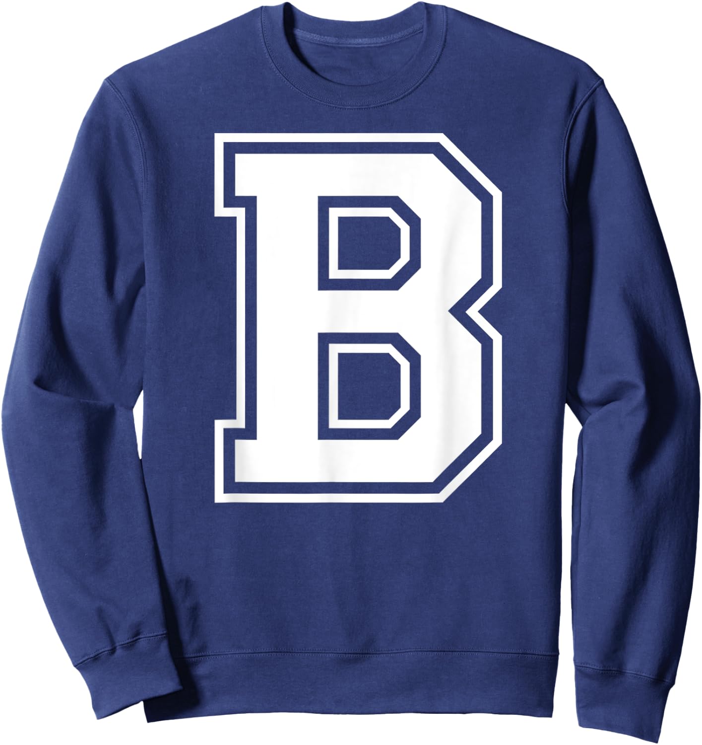 Letter B Capital Alphabet College Varsity Monogram Club Sweatshirt - Sweatshirt | Navy