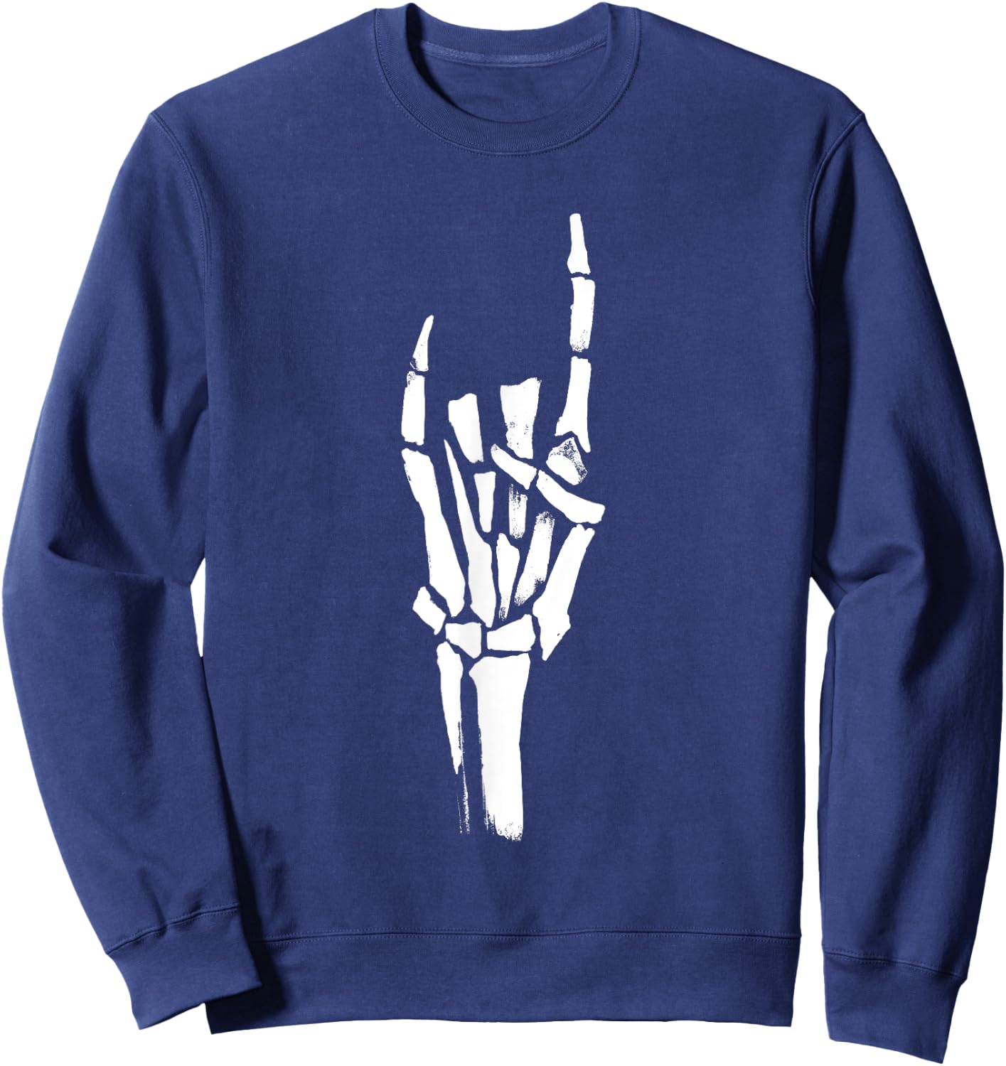 Rock On Skeleton Hand Sweatshirt - Sweatshirt | Navy