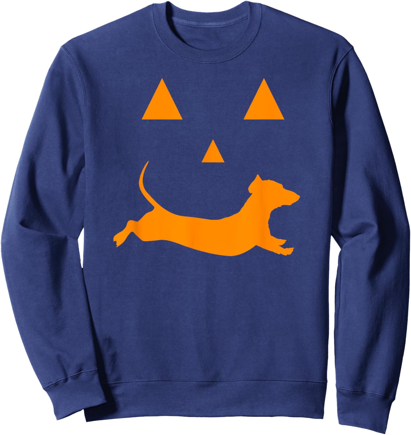Halloween Pumpkin Dachshund Jack-o-Lantern Costume Sweatshirt - Sweatshirt | Navy