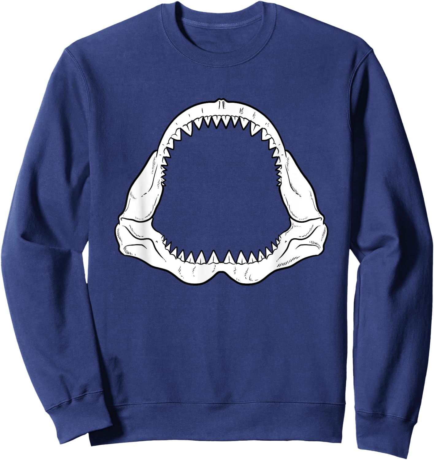 Open Shark Jaws, Bones and Teeth Sweatshirt - Sweatshirt | Navy