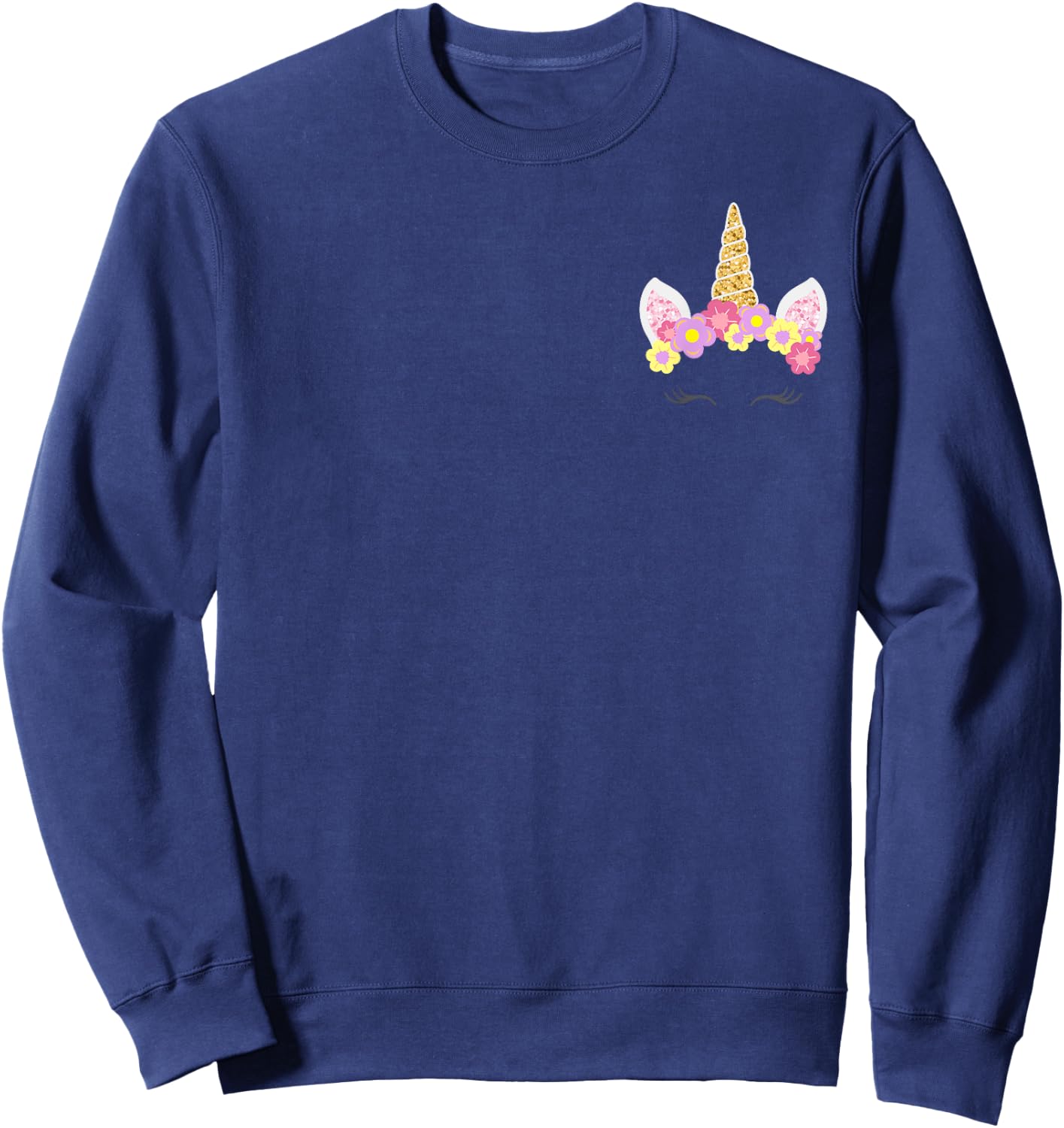 Unicorn Pocket Adorable Unicorns Girls Sweatshirt - Sweatshirt | Navy