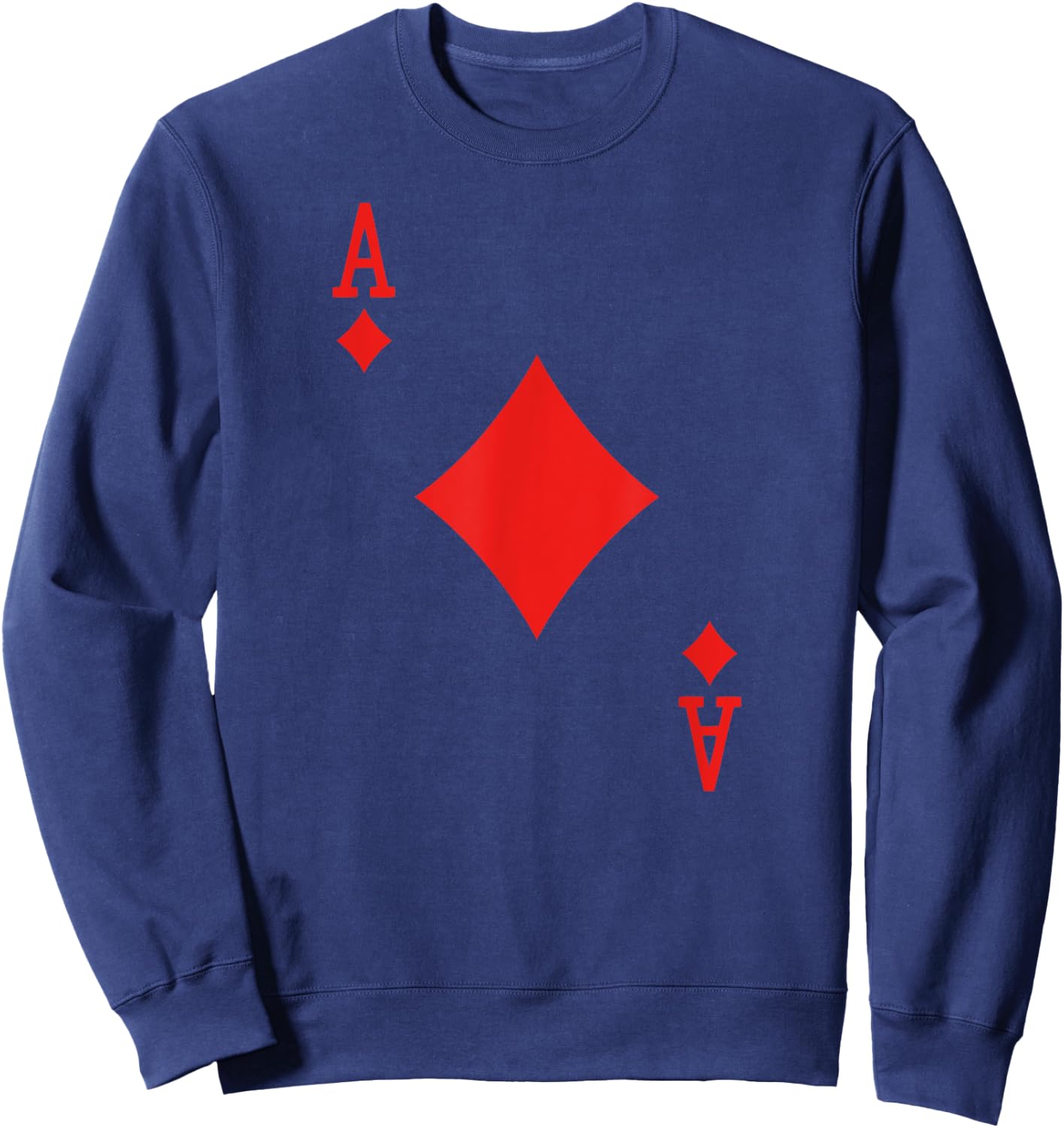 Poker Card Ace Of Diamonds Halloween Costume Sweatshirt - Sweatshirt | Navy
