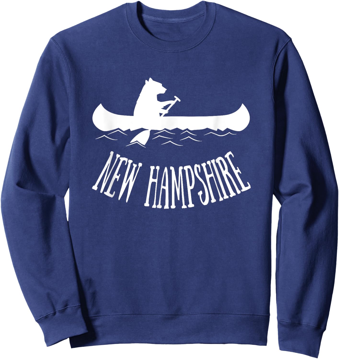 New Hampshire Shirt | NH Bear Canoe Lake Sweatshirt - Sweatshirt | Navy