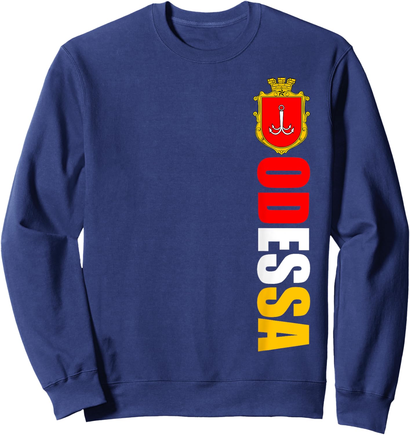 Odessa Ukraine Souvenirs Flag of Odesa Gift Proud Ukrainian Sweatshirt - Sweatshirt | Navy