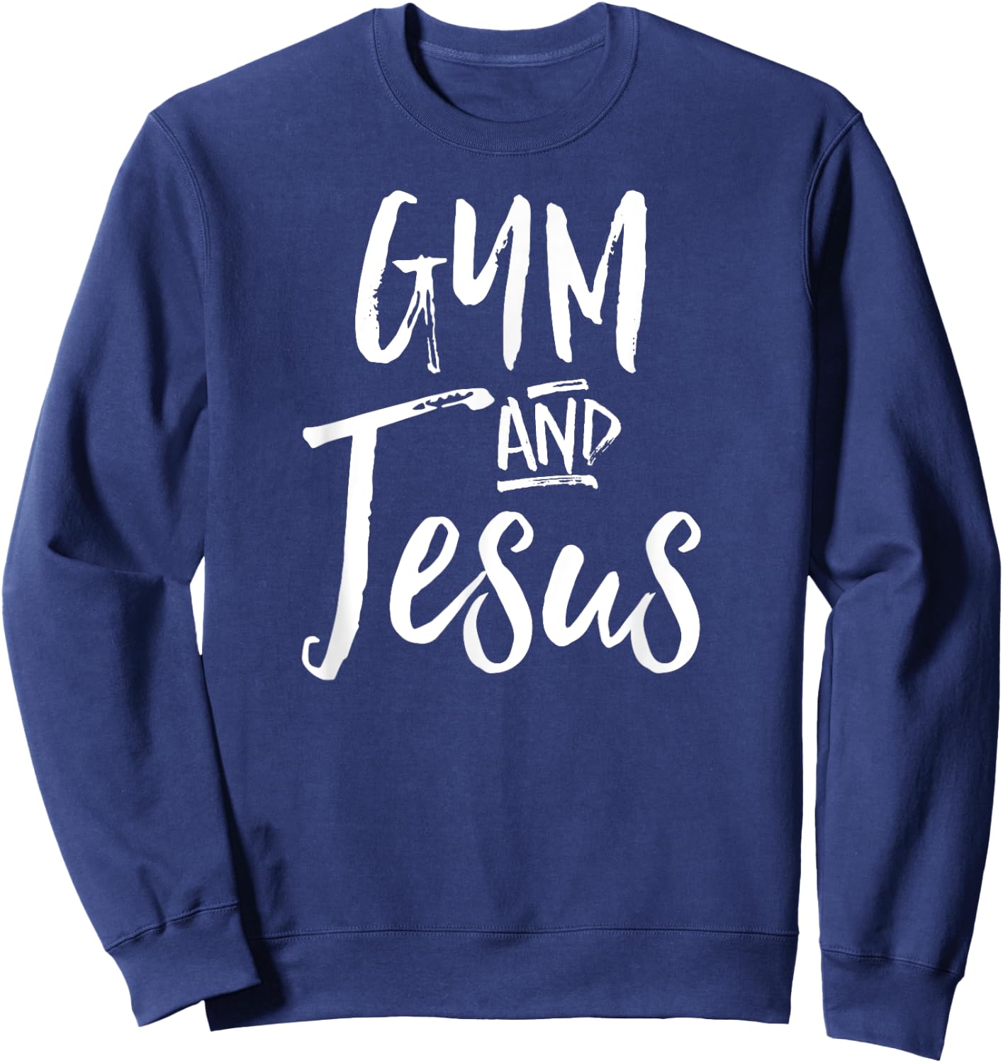 Gym And Jesus Shirt Christian Exercise Workout Yoga Sweatshirt - Sweatshirt | Navy
