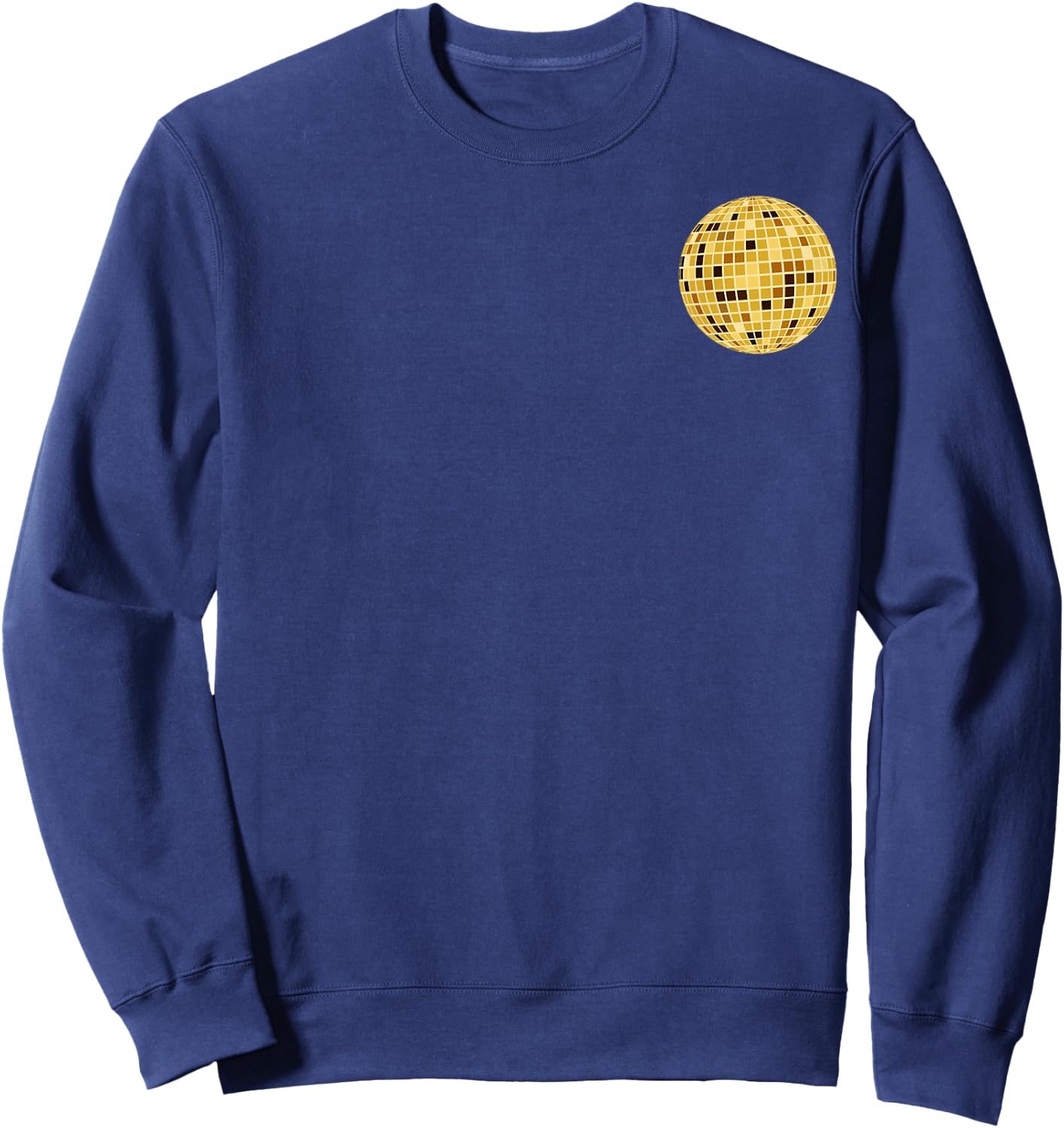 Golden Disco Mirror Ball Retro 70s 80's Pocket Print Sweatshirt - Sweatshirt | Navy