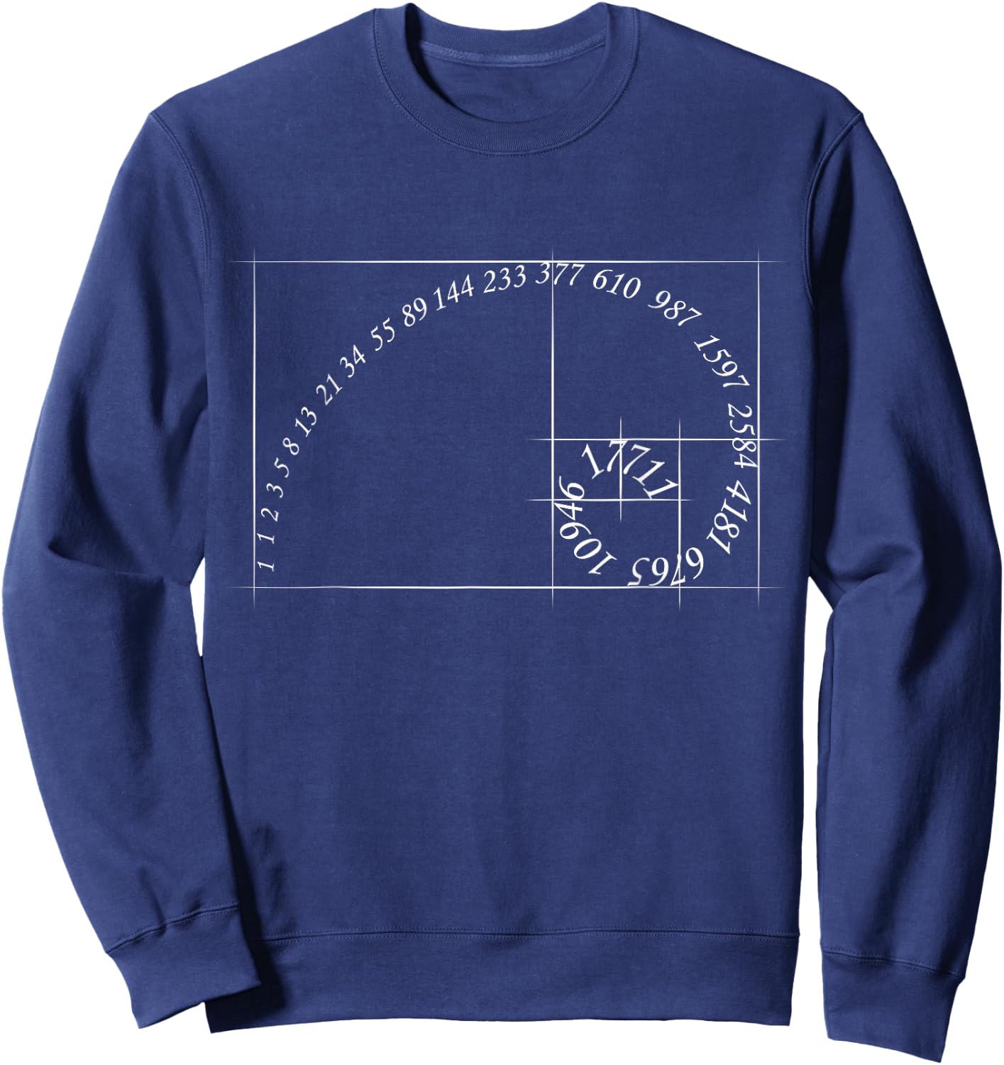Fibonacci golden ratio spiral design for geometry lovers Sweatshirt - Sweatshirt | Navy