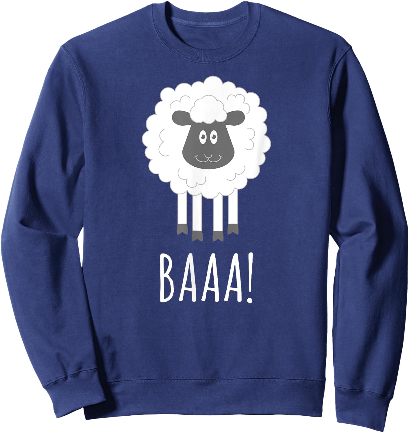 Baa Baaa Cute Fluffy Sheep Lovers Cartoon Shirt Sweatshirt - Sweatshirt | Navy