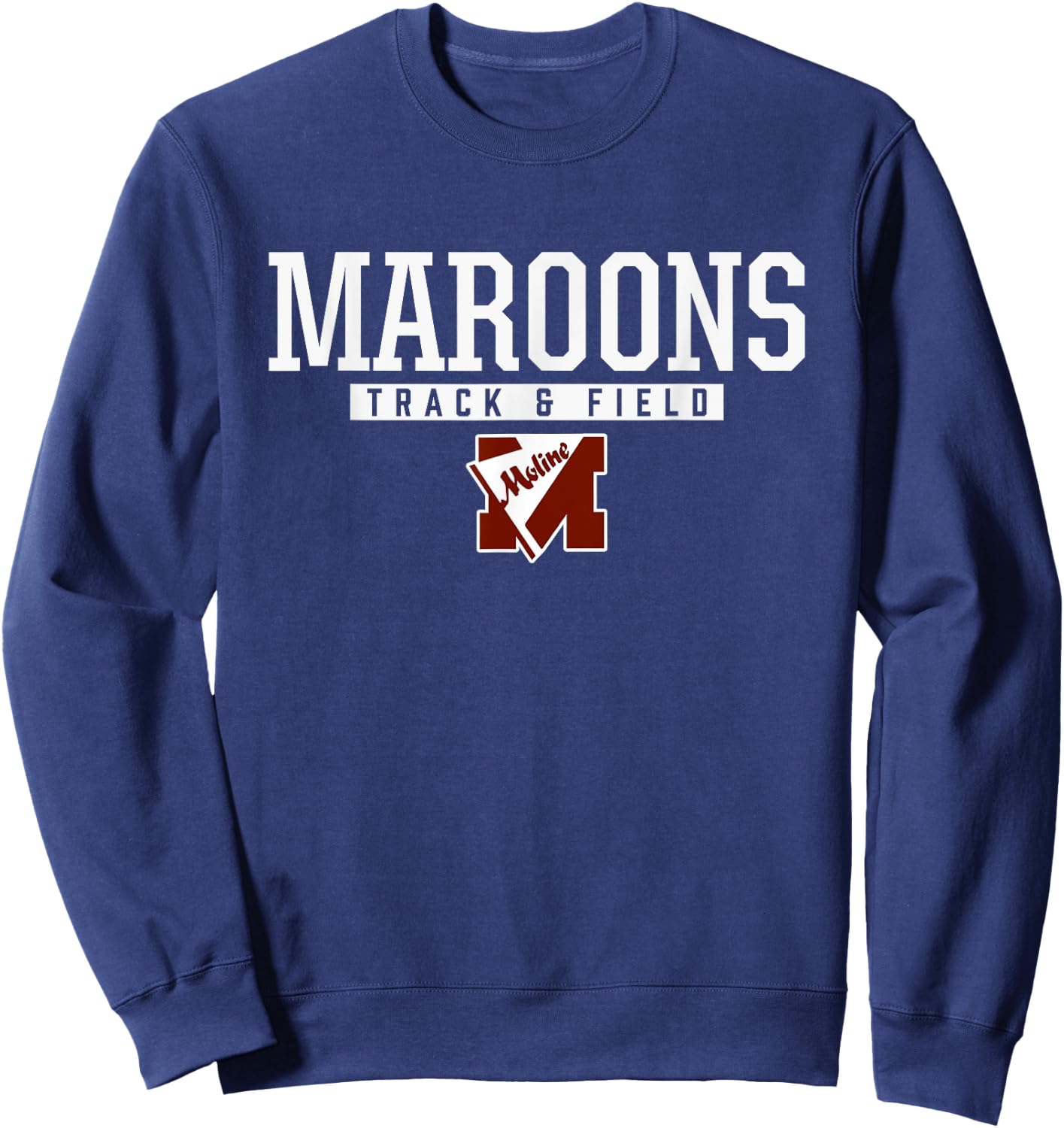 Moline Maroons Logo Track & Field HS Sweatshirt - Sweatshirt | Navy