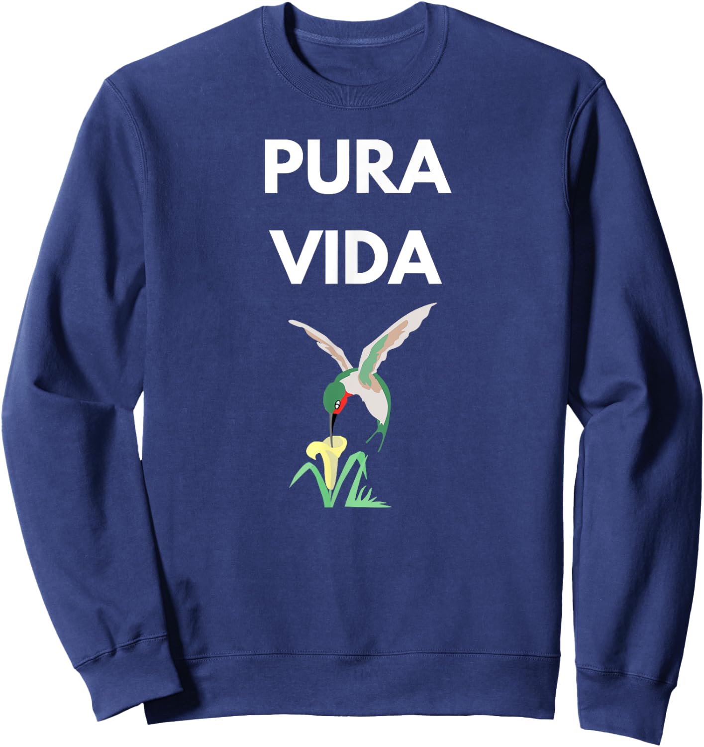 Pura Vida Costa Rica Pure Life Hummingbird Sweatshirt - Sweatshirt | Navy