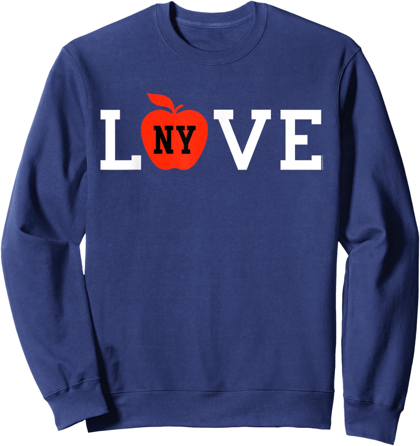 I Love NY Big Apple Heart Cool Casual Cute NYC New York City Sweatshirt - Sweatshirt | Navy
