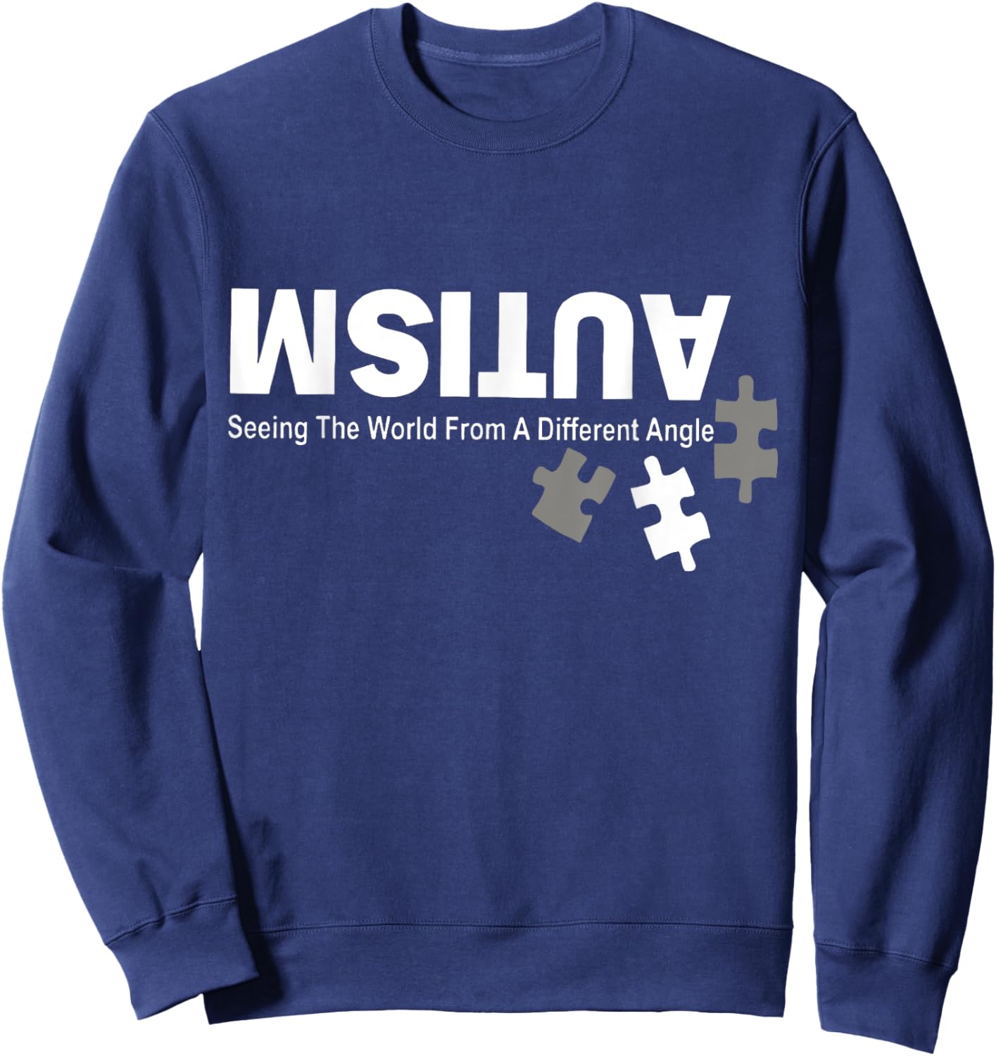 Retro Autism Seeing The World From A Different Angle Sweatshirt - Sweatshirt | Navy