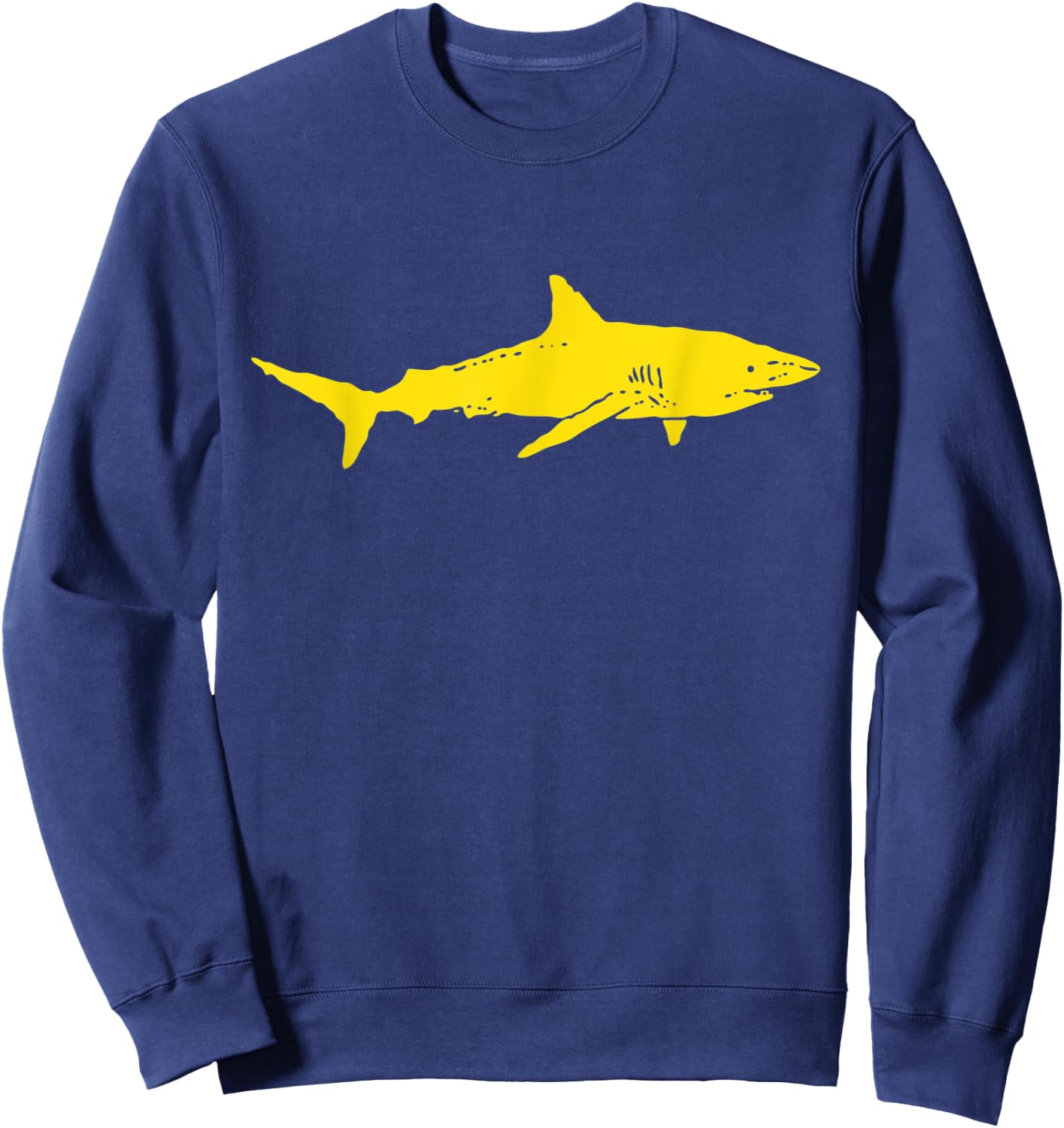 Shark | Black & Yellow Shark | Shark Gift | Yellow Shark Sweatshirt - Sweatshirt | Navy