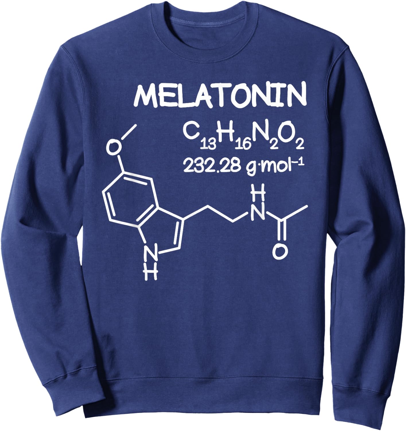 Melatonin Molecule Structure T Shirt Funny Sleep Men Women Sweatshirt - Sweatshirt | Navy