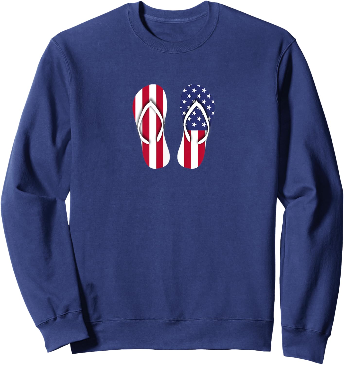 Flip Flops Red White and Blue Patriotic Sandals Beach Sweatshirt - Sweatshirt | Navy