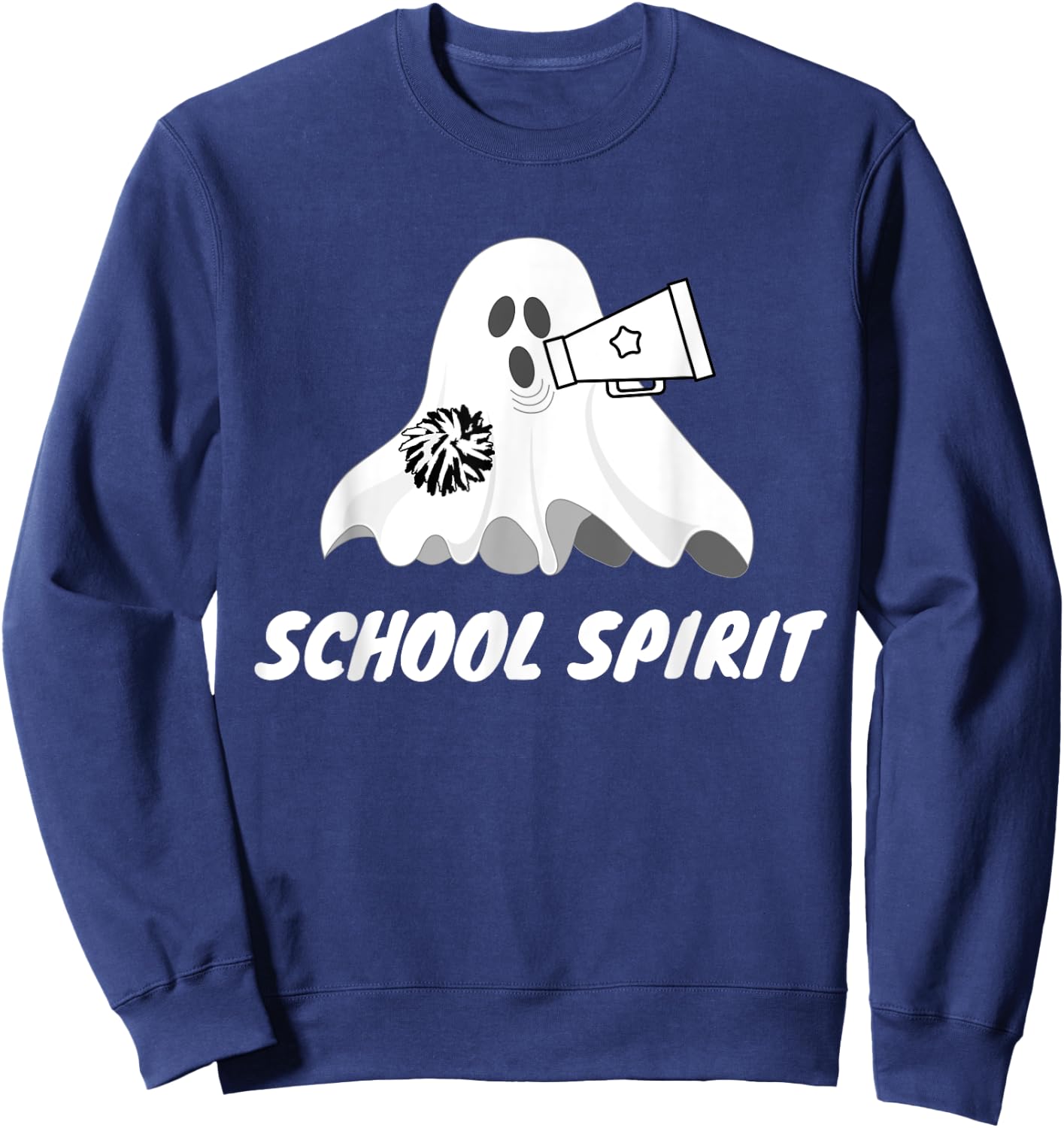 School Spirit Ghost - Funny Halloween Sweatshirt - Sweatshirt | Navy