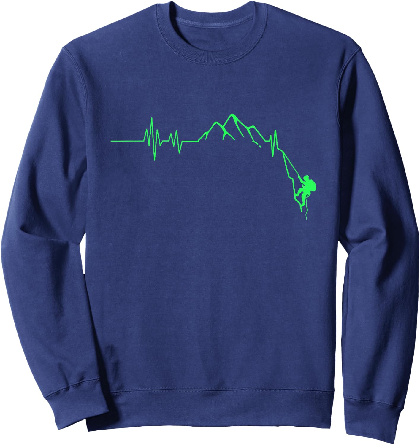 Rock Climbing Heartbeat Gift Print Climbing Sweatshirt - Sweatshirt | Navy