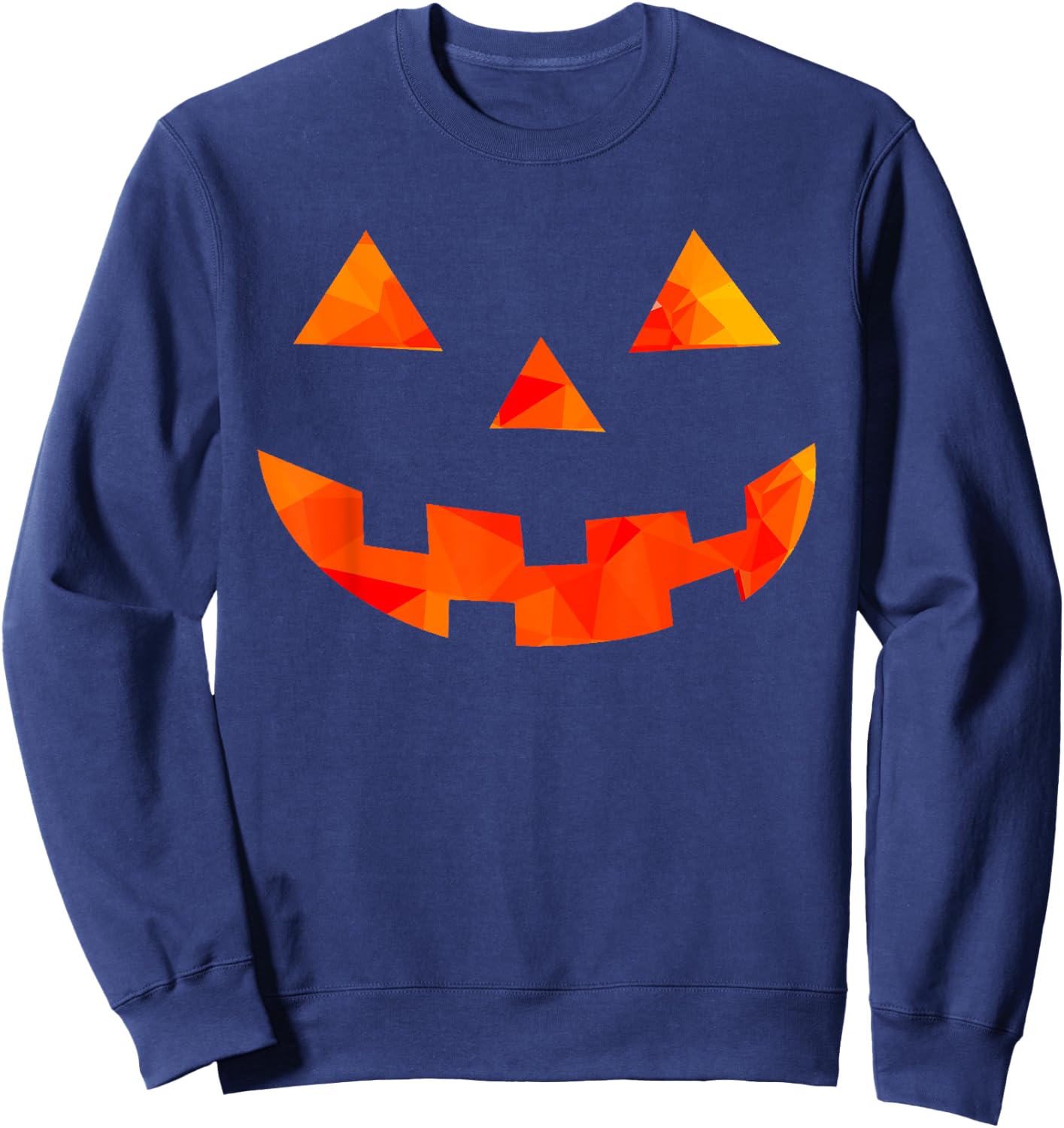 Pumpkin Face Halloween Costume Orange Glow Sweatshirt - Sweatshirt | Navy