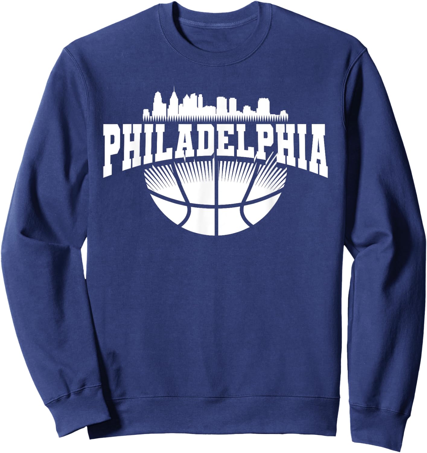 Retro Philadelphia Skyline Souvenir Themed Sports Fan Icon Sweatshirt - Sweatshirt | Navy