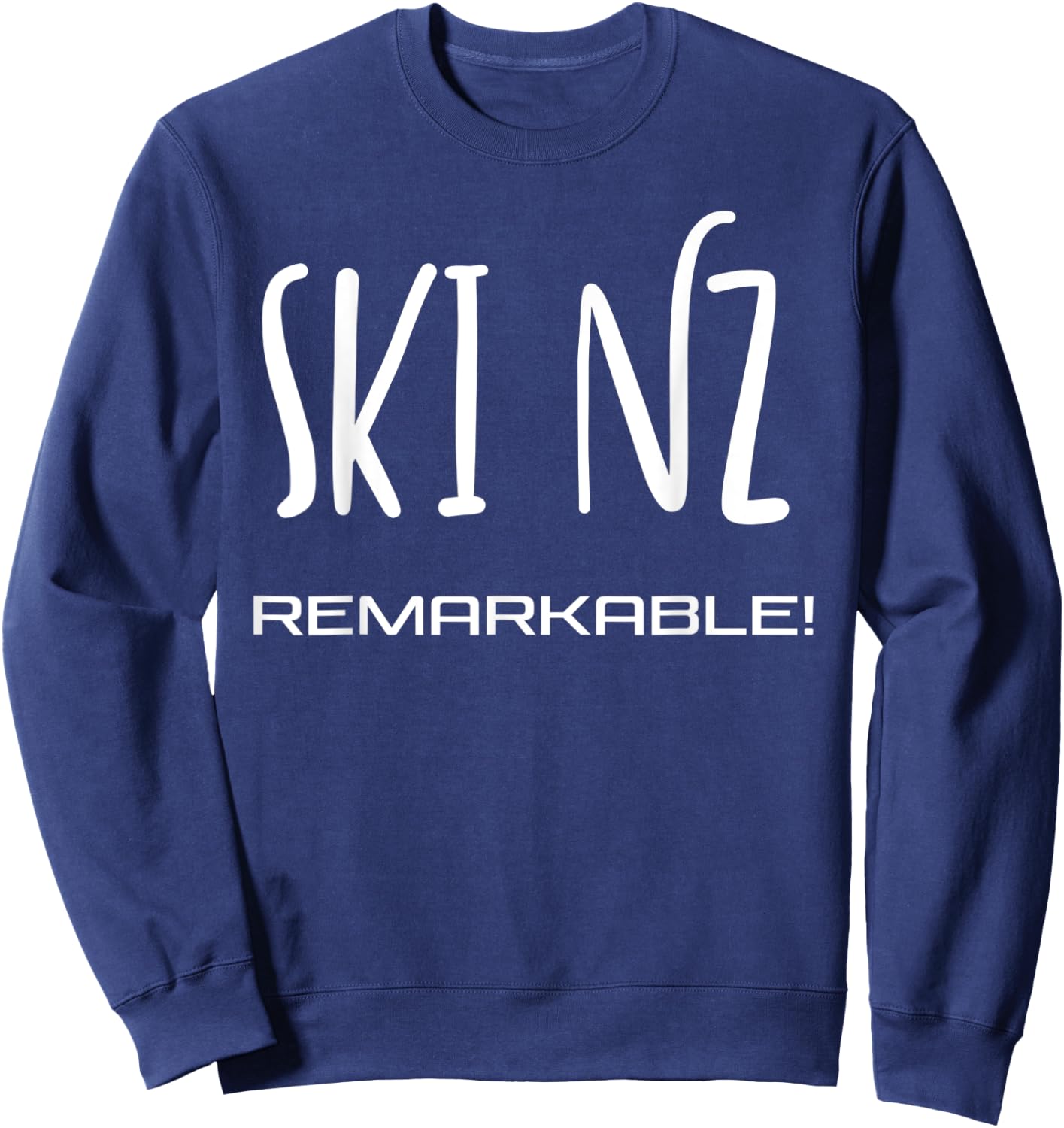 Ski New Zealand - the Remarkables Queenstown Text Design Sweatshirt - Sweatshirt | Navy