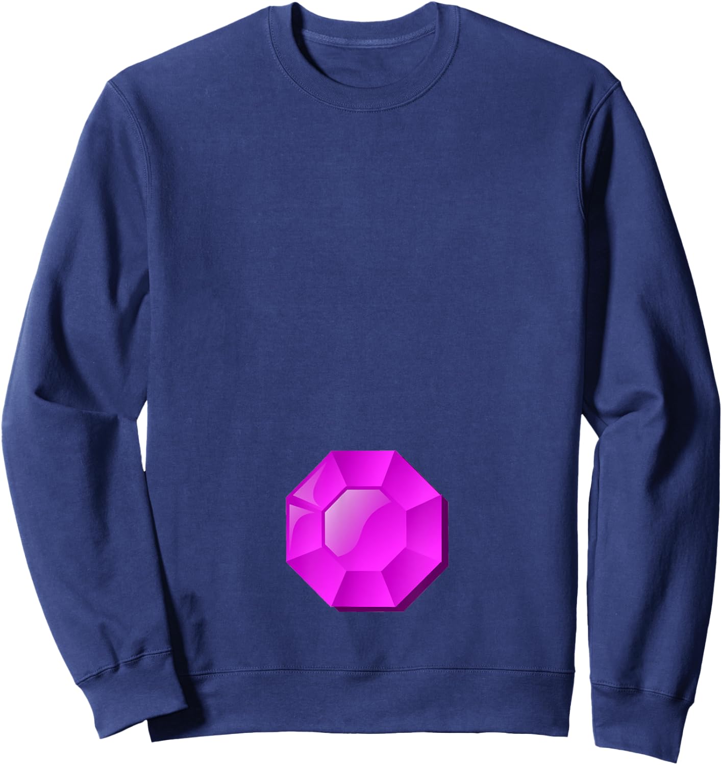 Troll Costume - Gem Belly Button Sweatshirt - Sweatshirt | Navy