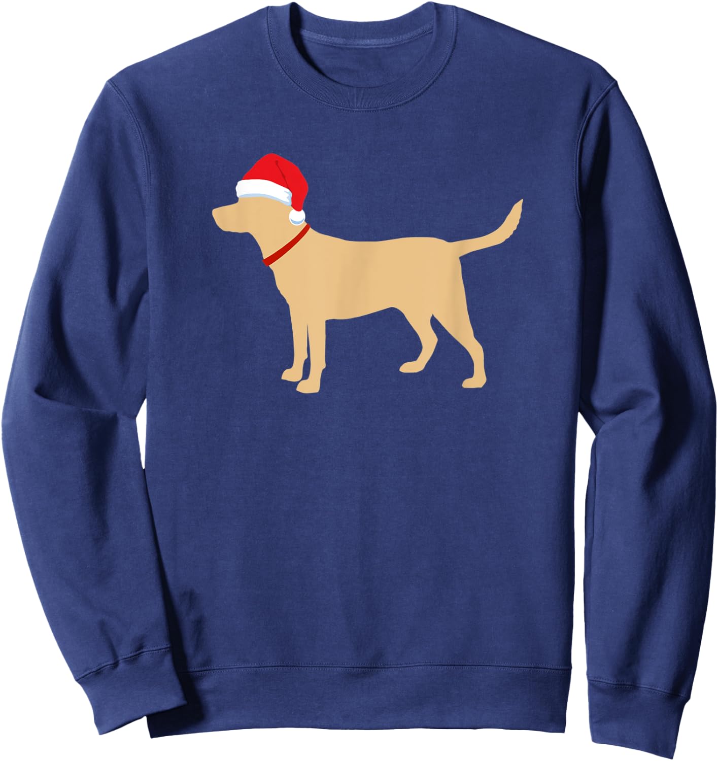 Yellow Lab Santa Hat Cute Labrador Christmas Gift Sweatshirt - Sweatshirt | Navy