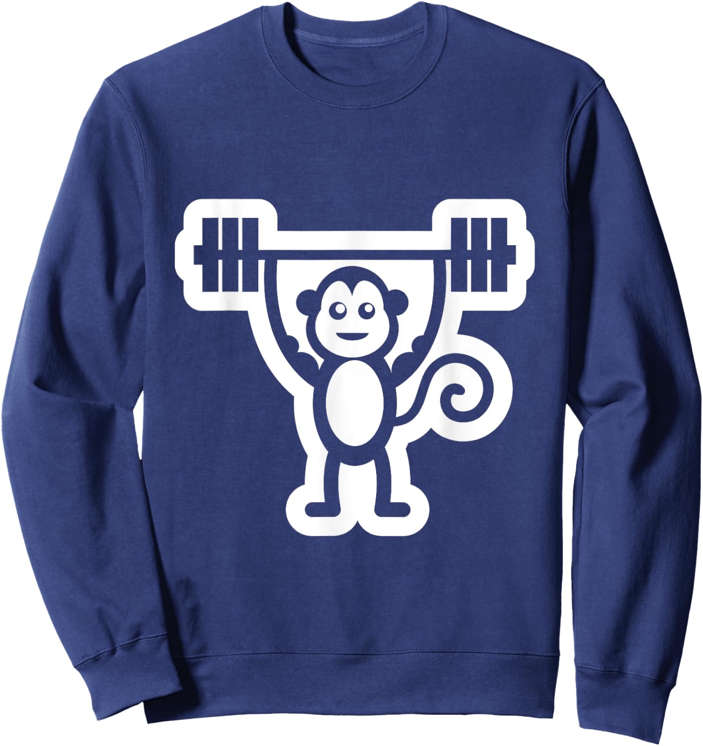 Gym Monkey Weightlifting Muscle Monkey Dead Lifting Sweatshirt - Sweatshirt | Navy