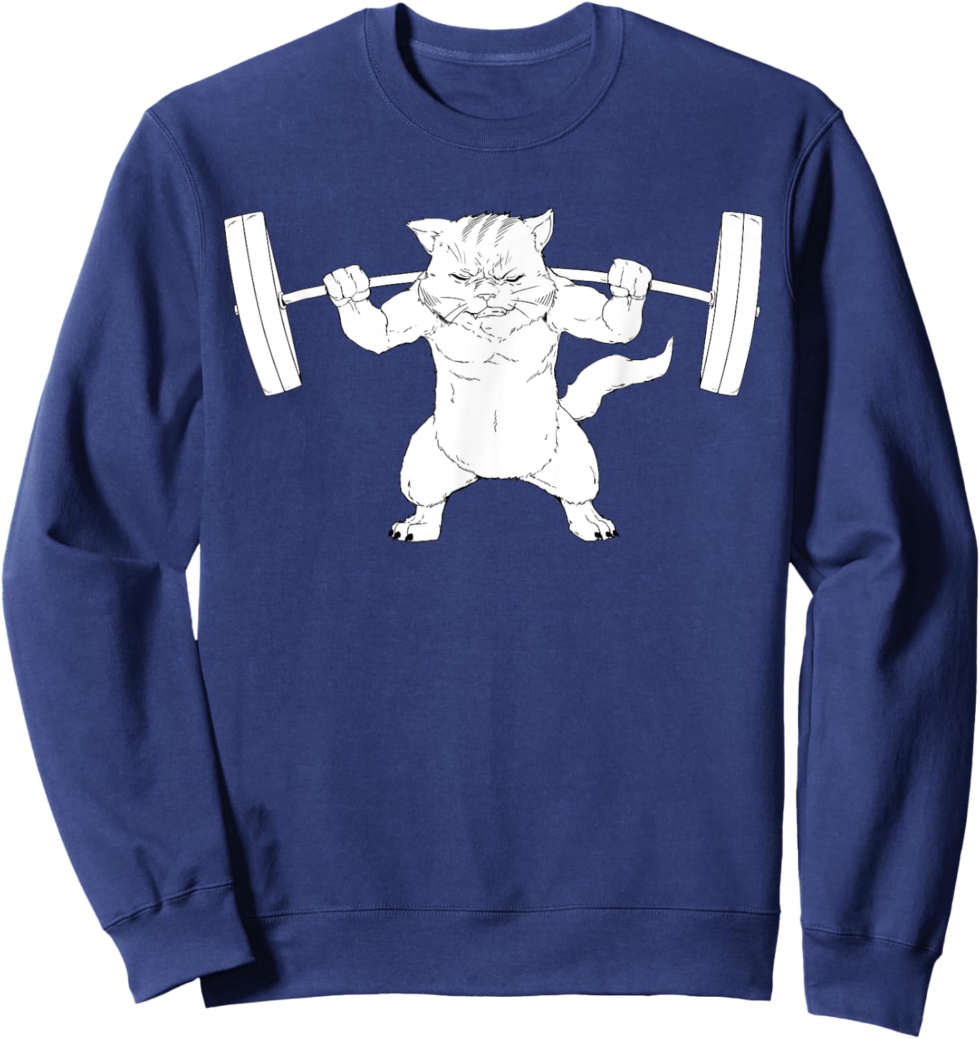 Cat Squat Powerlifting Women Girls Kids Sweatshirt - Sweatshirt | Navy