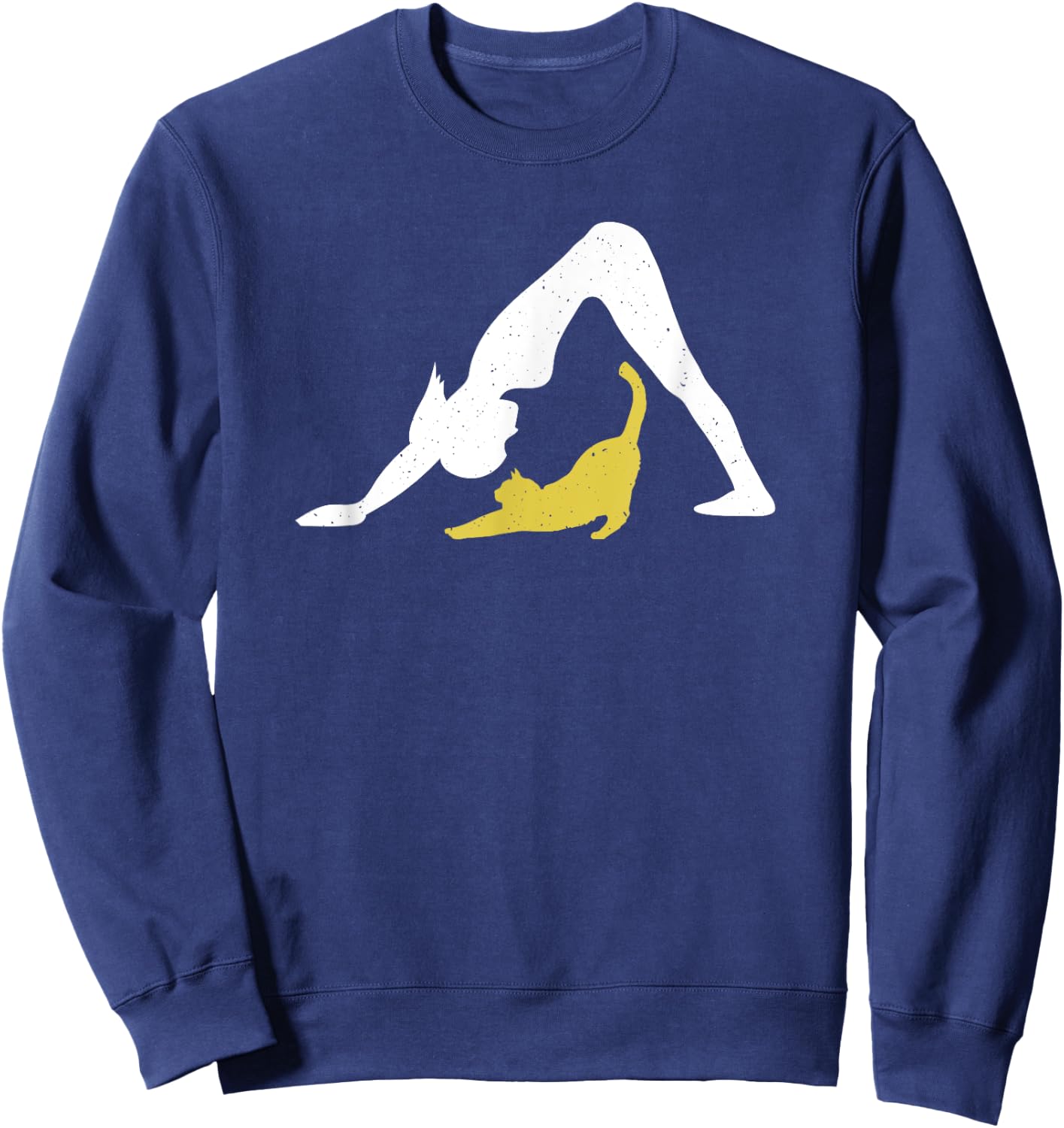 Cat Yoga Downward Dog Pose w Downward Cat T Shirt Sweatshirt - Sweatshirt | Navy