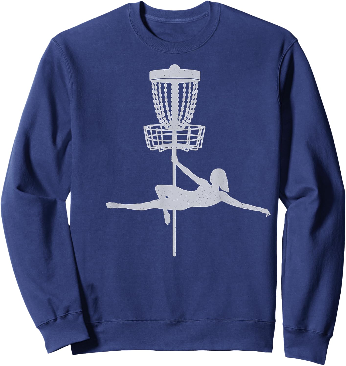 Disc Golfer Pole Dancer Shirt Funny Vintage Disc Golfing Sweatshirt - Sweatshirt | Navy